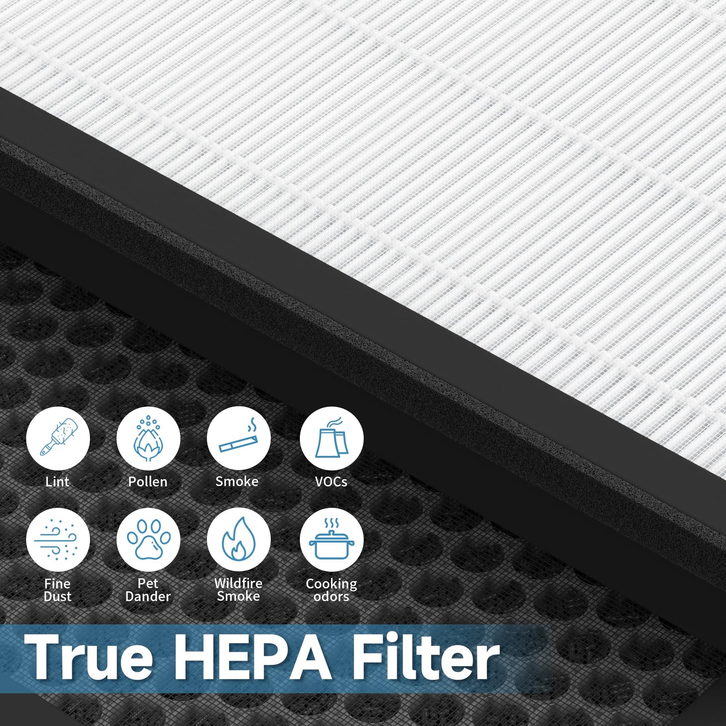 2 Pack HQKJ-180 Replacement Filter Compatible With Tailulu HQKJ-180 Purifier for Large Room Filter Smoke Pet Dander
