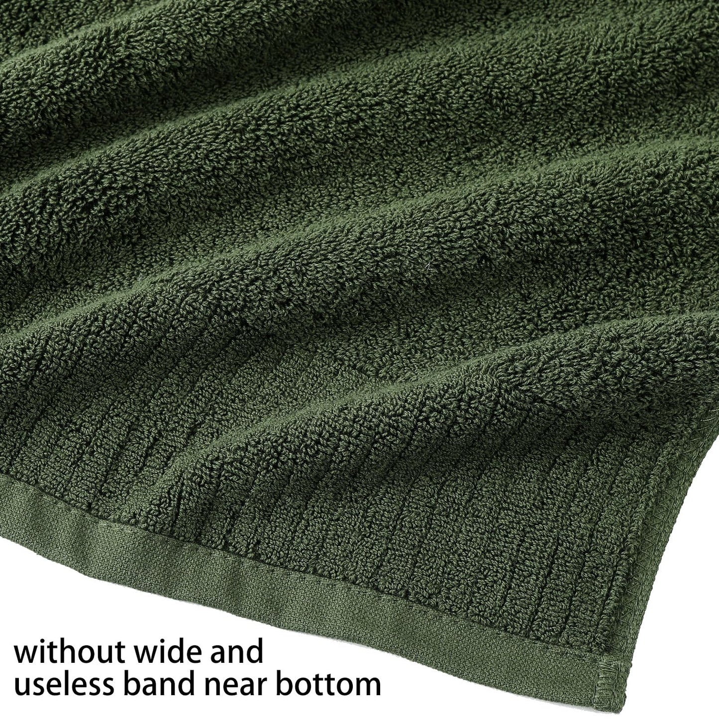 YTYC Bath Towels Set of 6, 100% Cotton, 650GSM, Ultra Soft Highly Absorbent, 2 Bathroom Towels 27.5x55 Inches, 2 Hand Towels, 2 Washcloths, Perfect for Bathroom, Gym, Spa, Olive Green