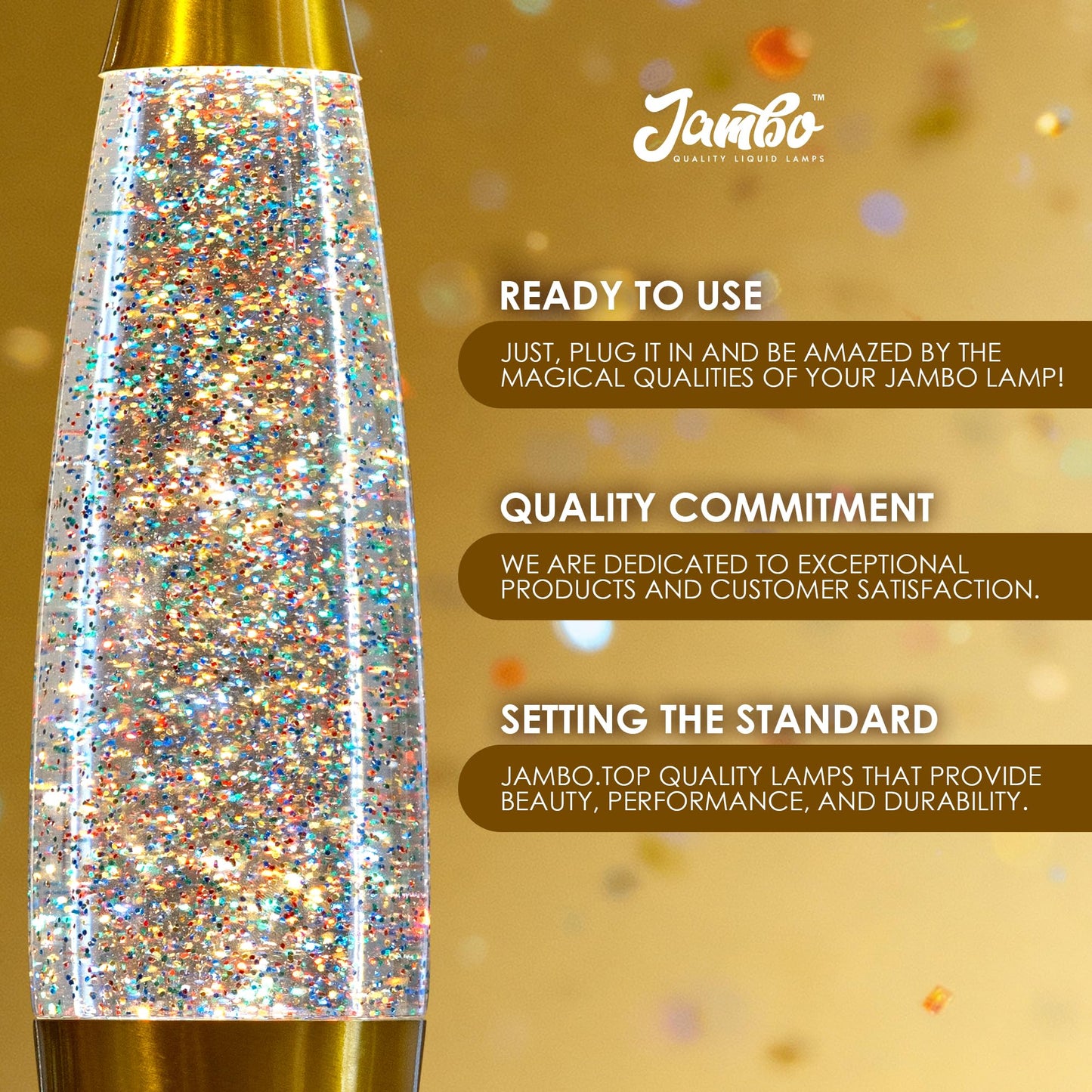 Jambo 16-Inch Rainbow Glitter Lamp I Beautiful Liquid Lamp I Entertaining for Adults and Kids I Perfect Holiday Gift