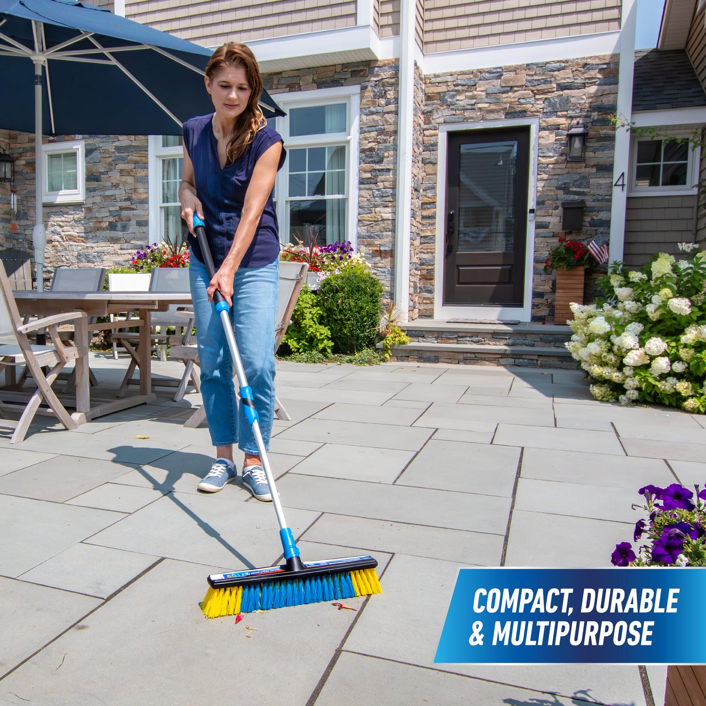 Unger Professional Lock-On EZ Extend Pro Telescopic Pole, Extension 2.6’ to 5.3’, Telescoping Pole for Floor & Surface Cleaning, Use with Lock-On Brushes and Broom Head Cleaning Tools, Indoor/Outdoor