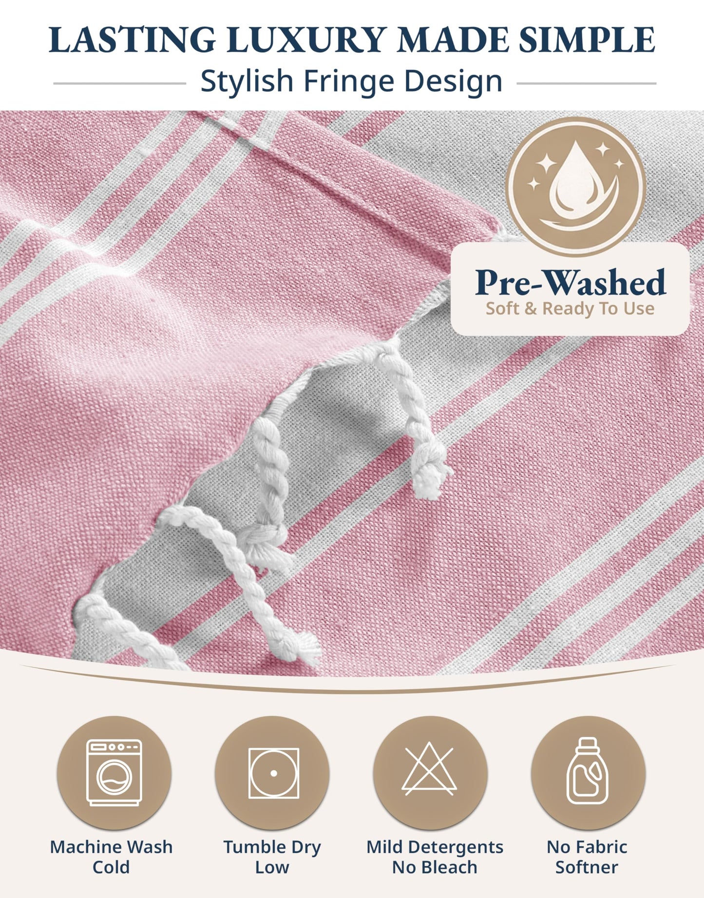 LANE LINEN Beach Towels 6 Pack - Oversized & Pre-Washed Large Beach Towel Set - Stylish Pool Towels for Adults, Quick Dry, Soft & Lightweight Lightweight Travel Towel Pack, 39"x71" - Coastal Harmony