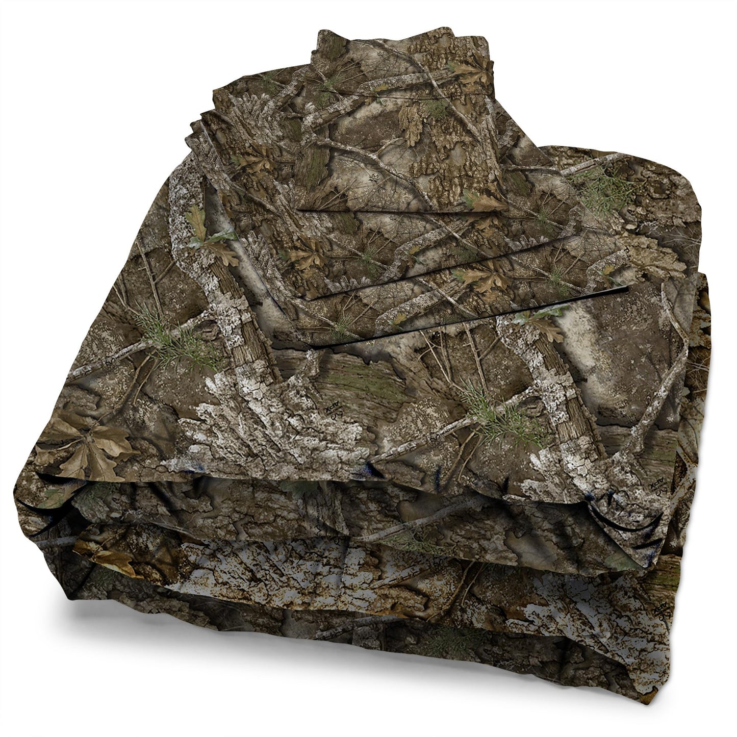 Northwest Realtree 5-Piece Full Size Bed in a Bag Set, 1 Comforter, 1 Fitted Sheet, 1 Flat Sheet, 2 Pillowcases, All Seasons Bedding, APX Camo