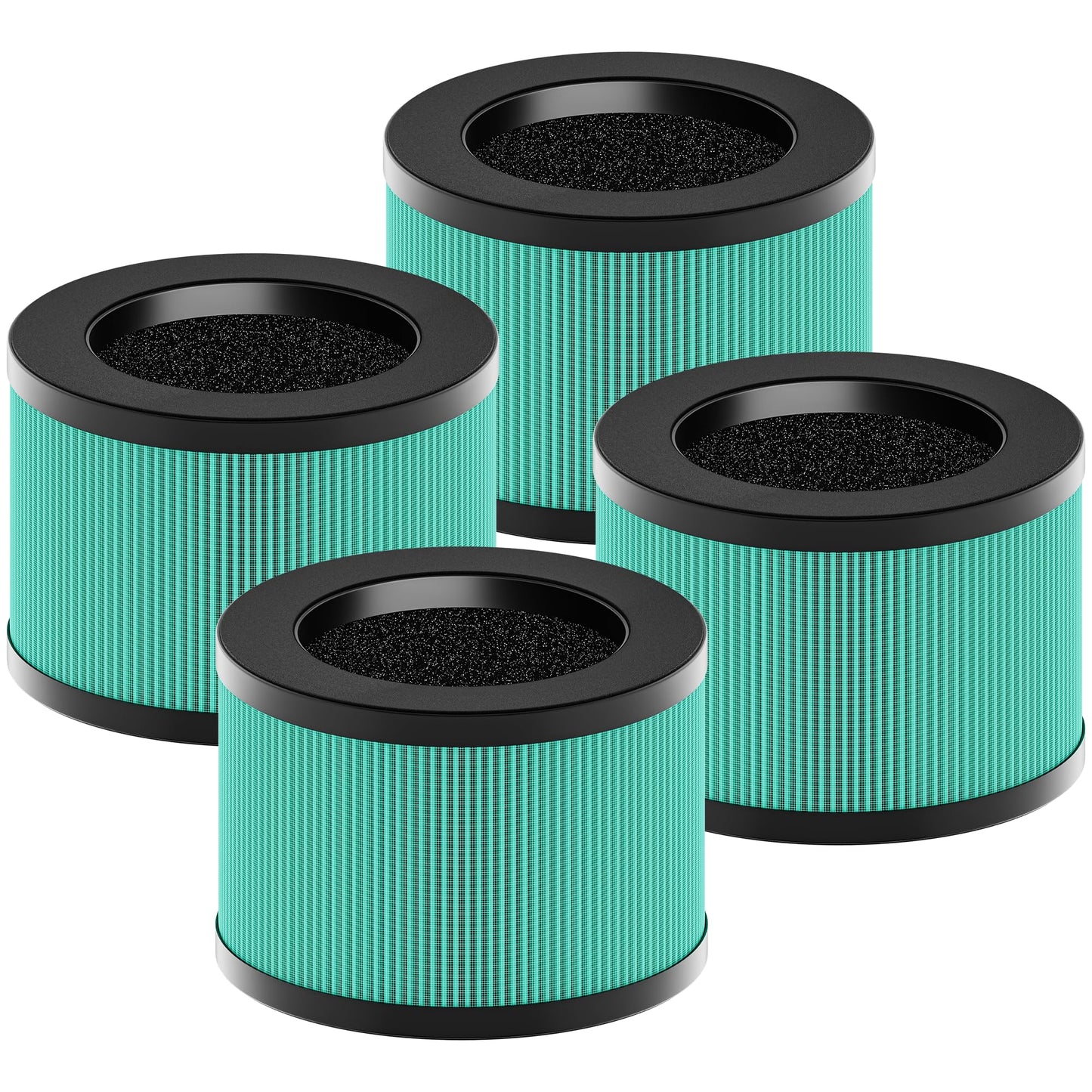 MK01 & MK06 Air Filter Replacement Compatible with AROEVE MK01 MK06, ToLife TZ-K1, VOOPNU DH-JH12 and Kloudi DH-JH01 Air Purifier, Pet Dander Version, 4 Pack, Green, For Home Pets Bedroom Office Wild