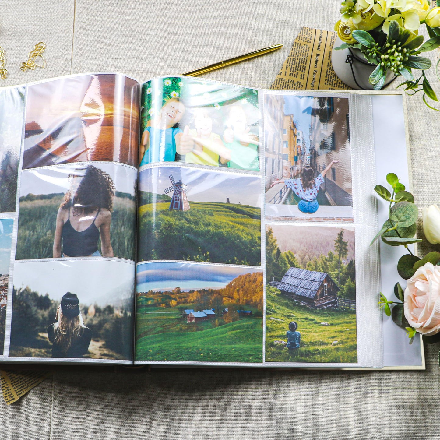 Holoary Photo Album 4x6 500 Photos 5 Pictures Per Page, 500 Pockets 4”x6” Picture Album, Linen Fabric Cover Big Picture Book for Photos, 4x6 Photo Albums for Family Weddings Travel Memories(Beige)