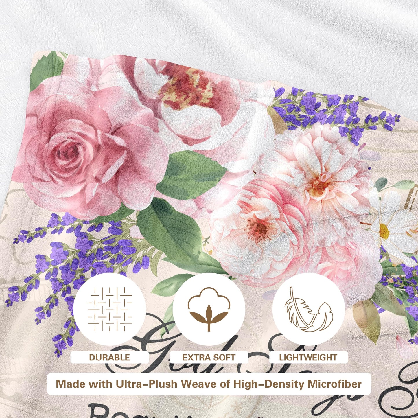 Psspotgj Christian Gifts for Women, Christian Blanket 60"x50", Christian Gift with Flowers, Birthday Gifts for Women, Religious Gifts for Daughter, Mom Sister, Friends Inspirational Throw Blankets