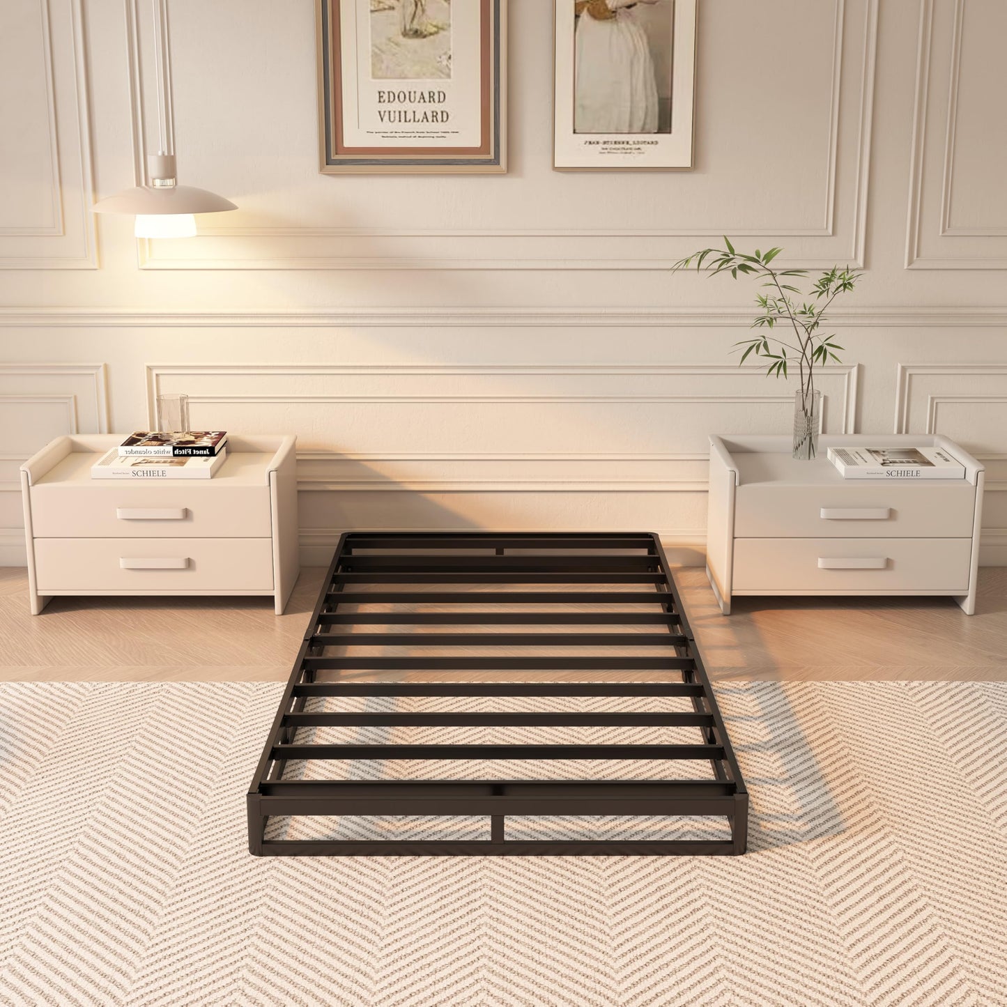 YORMDMO 5 Inch Box Spring, Twin Size Box Springs with Fabric Cover, Heavy Duty Metal Low-Profile Foundations Easy Assembly 3000 lbs Capacity