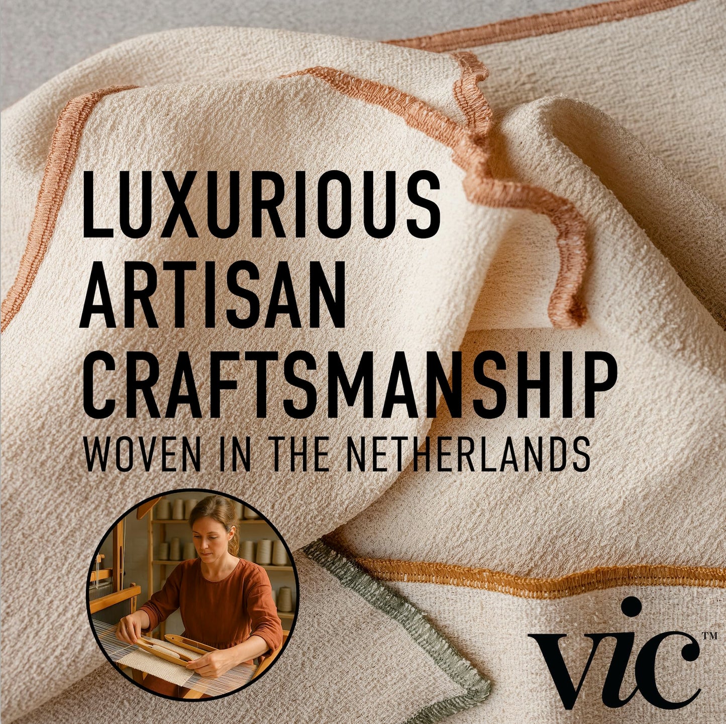 VIC Deep Exfoliating Face & Body Washcloth | Premium Natural Cotton | Intensive Skin-Renewing Texture | Artisan Made in The Netherlands | 14” x 17”, 2-Pack