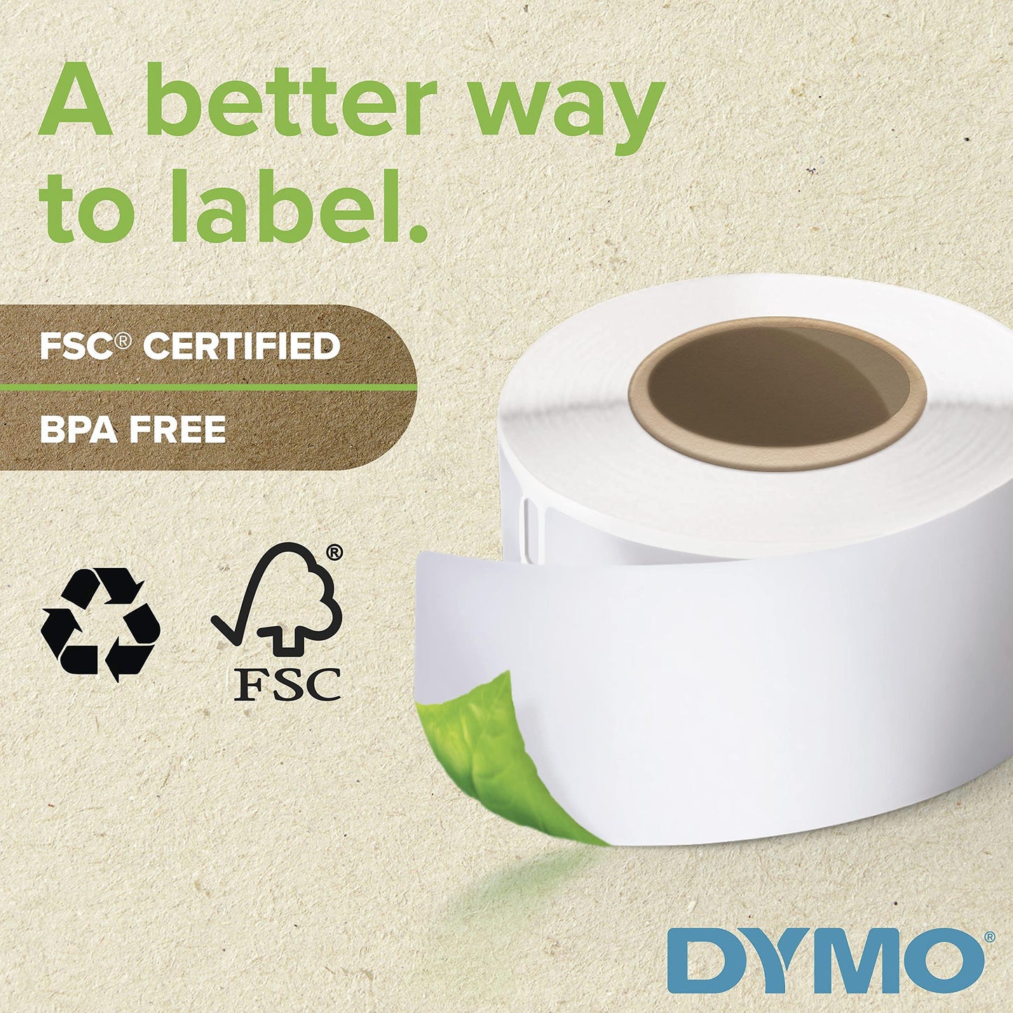 DYMO Authentic LW Library Book Spine Labels, for LabelWriter Printers, White, 1" x 1-1/2", 1 Roll of 750