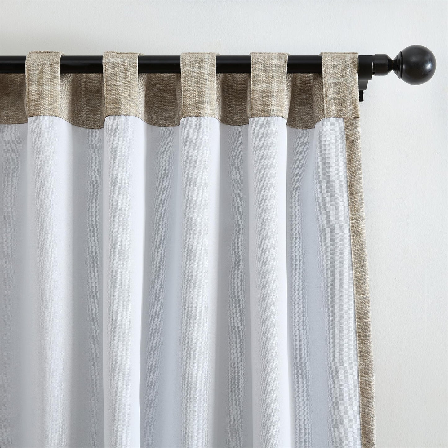 Elrene Home Fashions Sawyer Windowpane Plaid Room Darkening Single Window Curtain Panel with Rod Pocket/Back Tabs for Living Room/Bedroom/Office, 52"x84", Taupe