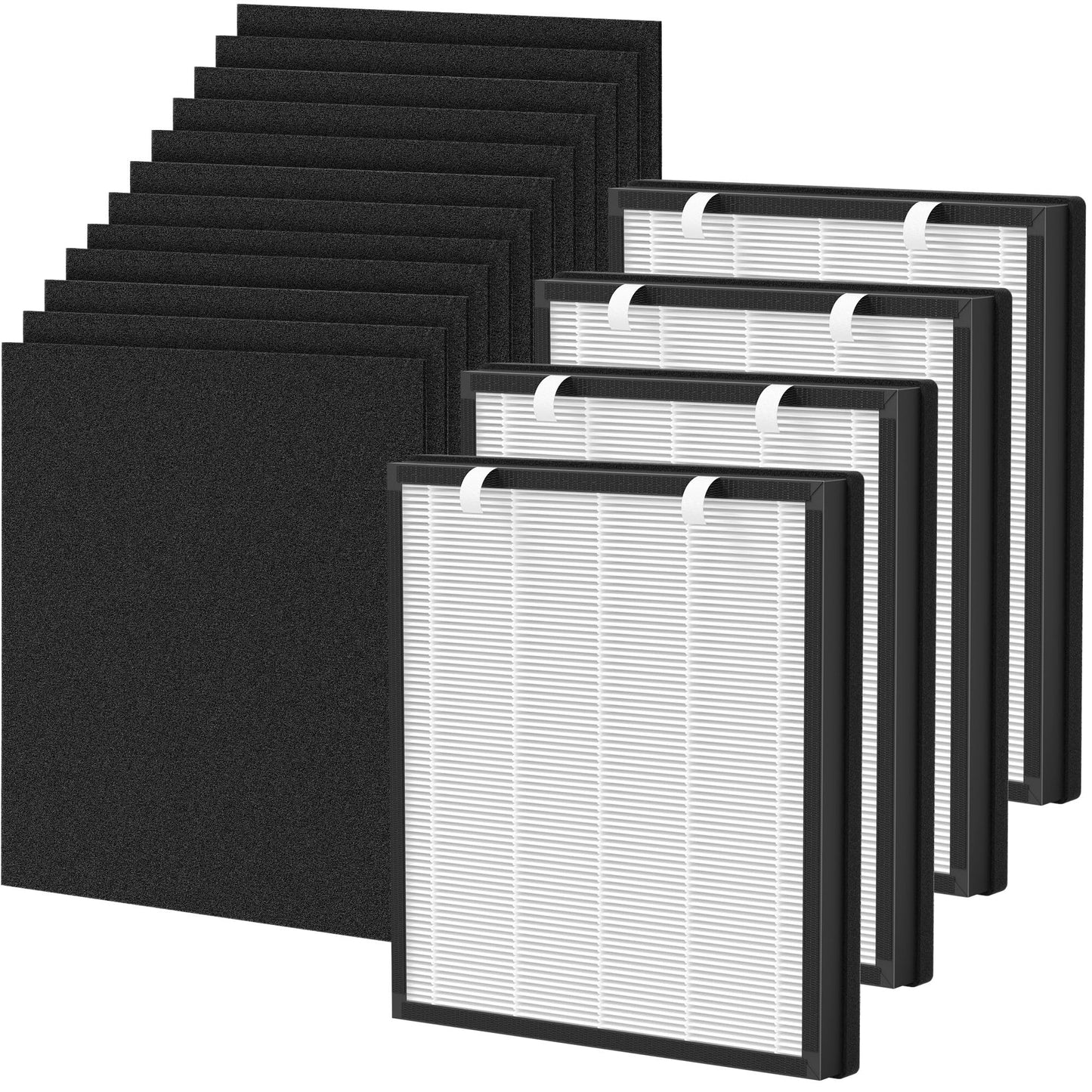 P358 Replacement Filter Compatible with HEAPETS P358 Pet Air Purifier, 3-in-1 Air Filter for Pet Hair, Dander, Odor, Includes 4 Composite Filters and 12 Pre-Filters