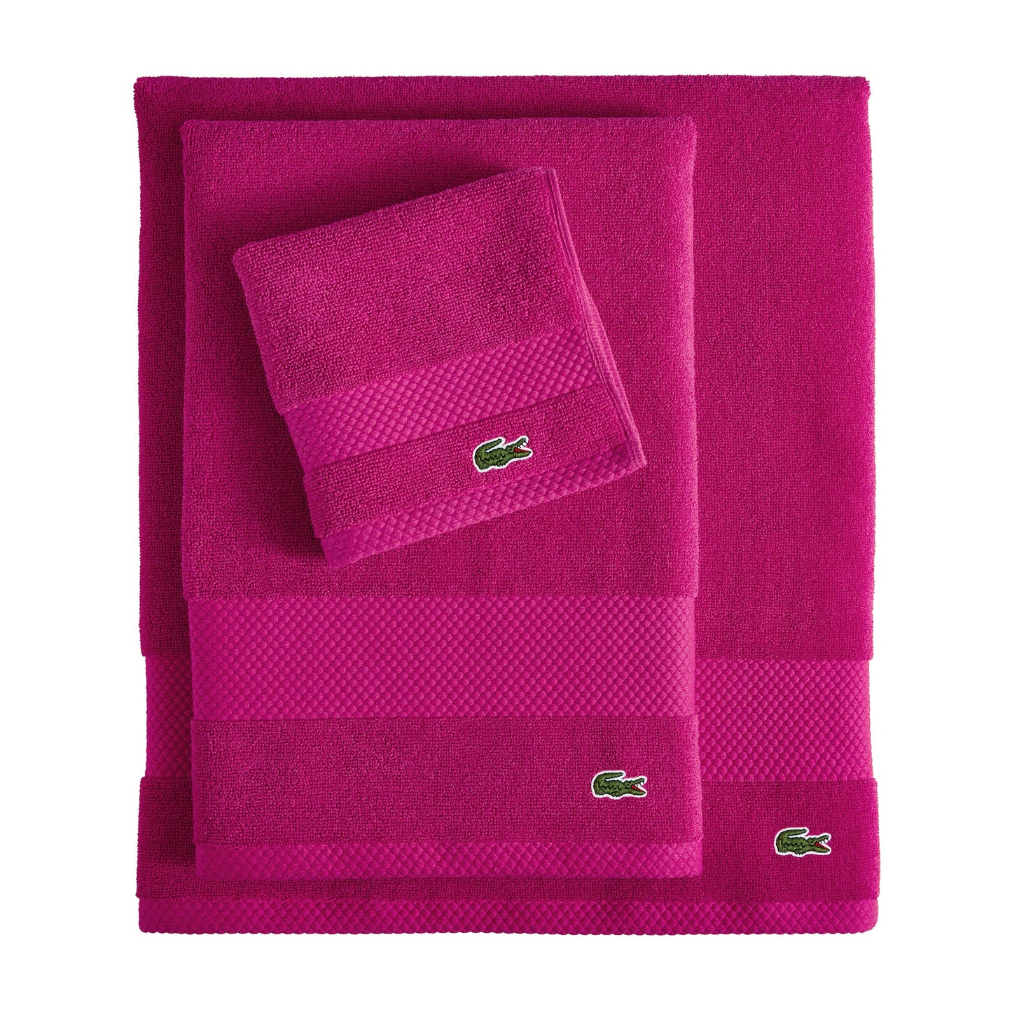 Lacoste Heritage Anti-Microbial Supima Cotton Hand Towel, Magenta, 16" x 30" – Absorbent & Quick Drying, Premium Super Soft Bath Towel, Bathroom Essential, Gift for All Occasions, Machine Washable