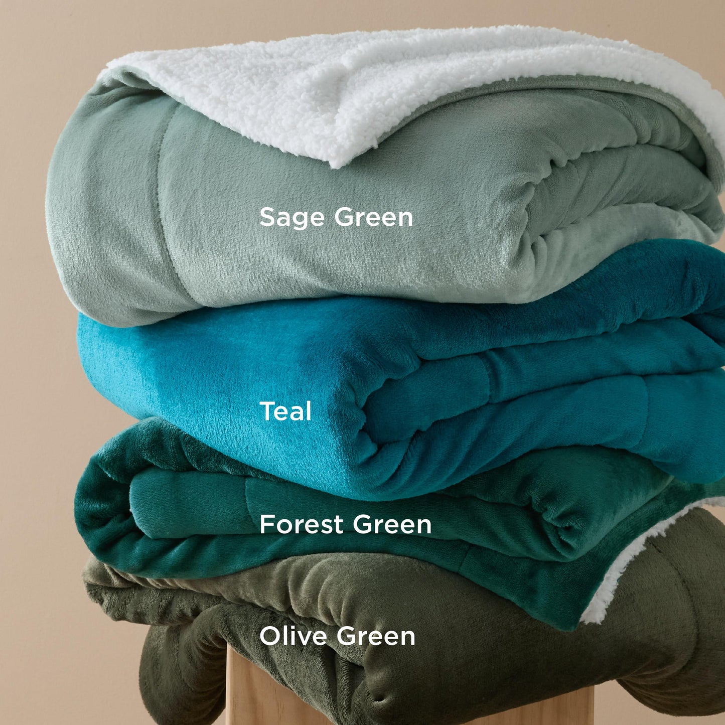Bedsure GentleSoft Sherpa Fleece Blanket Queen Size for Bed, Non-Heated, Thick and Warm Throw for Women and Men, Soft Fuzzy Plush Queen Blanket for Spring, Sage Green, 90x90 Inches