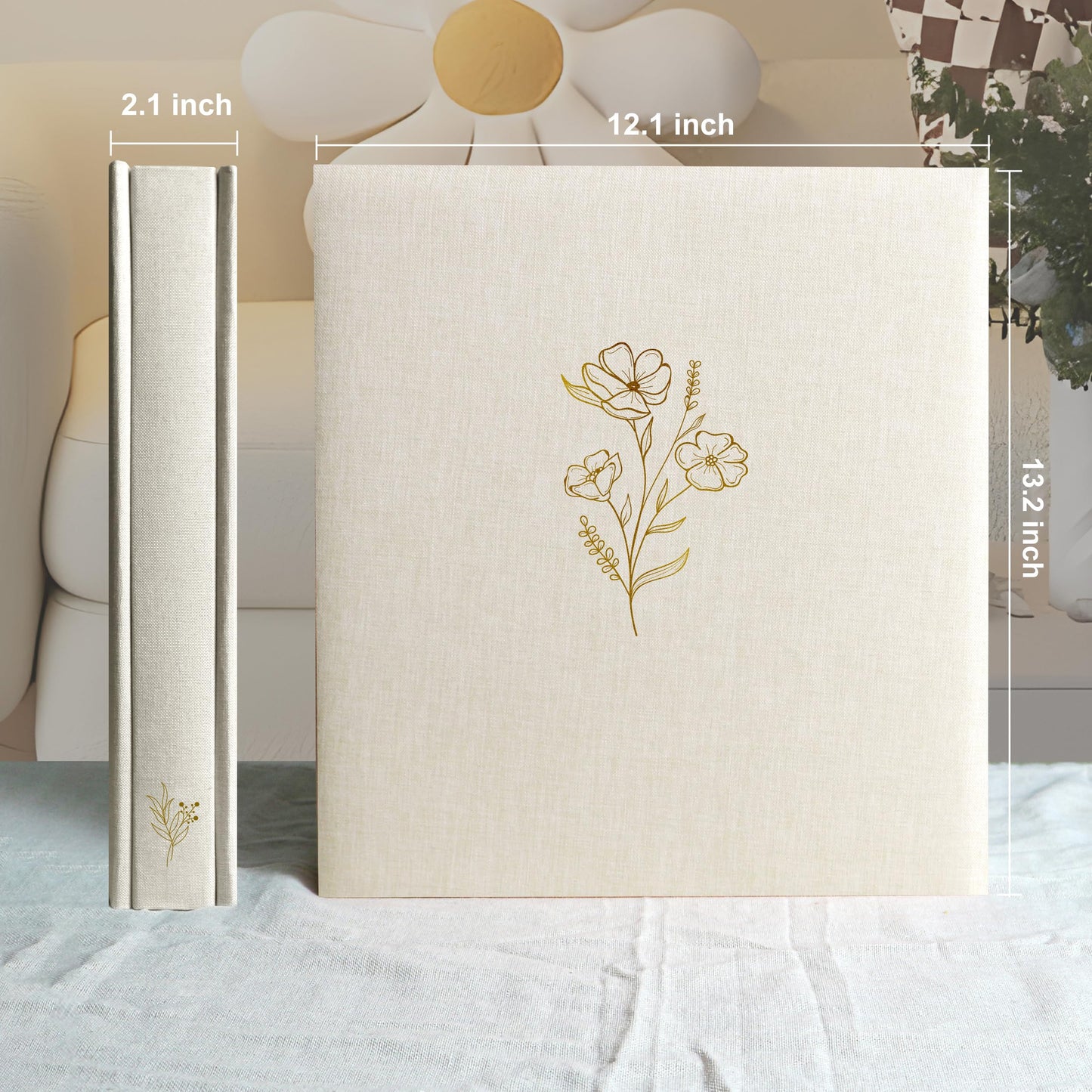 Holoary Photo Album 4x6 500 Photos 5 Pictures Per Page, 500 Pockets 4”x6” Picture Album, Linen Fabric Cover Big Picture Book for Photos, 4x6 Photo Albums for Family Weddings Travel Memories(Beige)