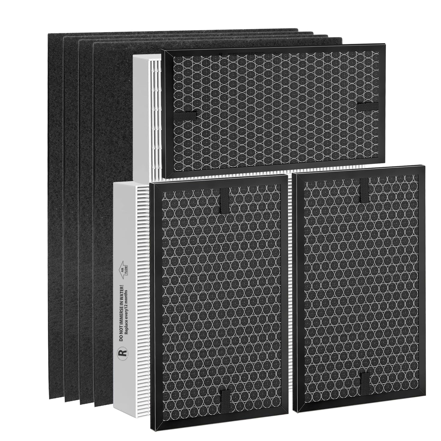 Breshair HPA5300B True HEPA Replacement Filter Compatible with Air Purifiers HPA5300B HPA5350 HPA3300, 3 R HEPA, 3 S Carbon and 4 A Pre-Filter, Part# HRF-R3, HRFSC1, HRF-A300 & HRF-ARVP300