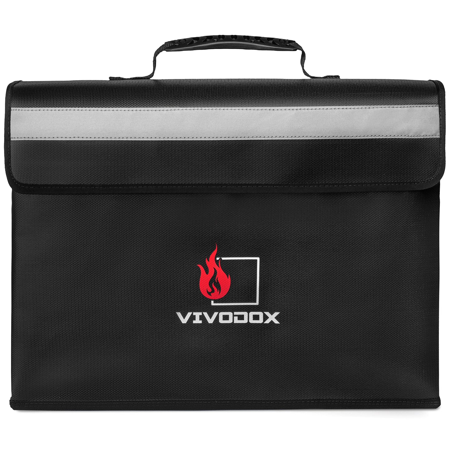 VIVODOX Fireproof Document Bag - Large (17" x 12" x 6") Fireproof Waterproof Storage for Binders, Legal Size Documents and Valuables, Heavy Duty Lightweight Briefcase for Home or Office