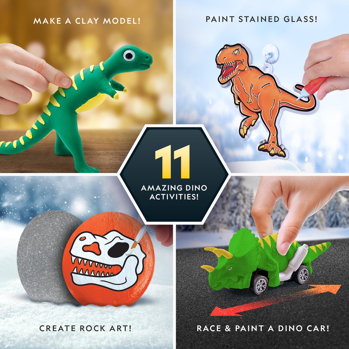 NATIONAL GEOGRAPHIC 2026 Dinosaur Advent Calendar - Countdown Calendar with 24 Dino Activities & Figures, Paint A Dinosaur Racer, Create a Clay T. Rex, Excavate a Dino Tooth Replica & More