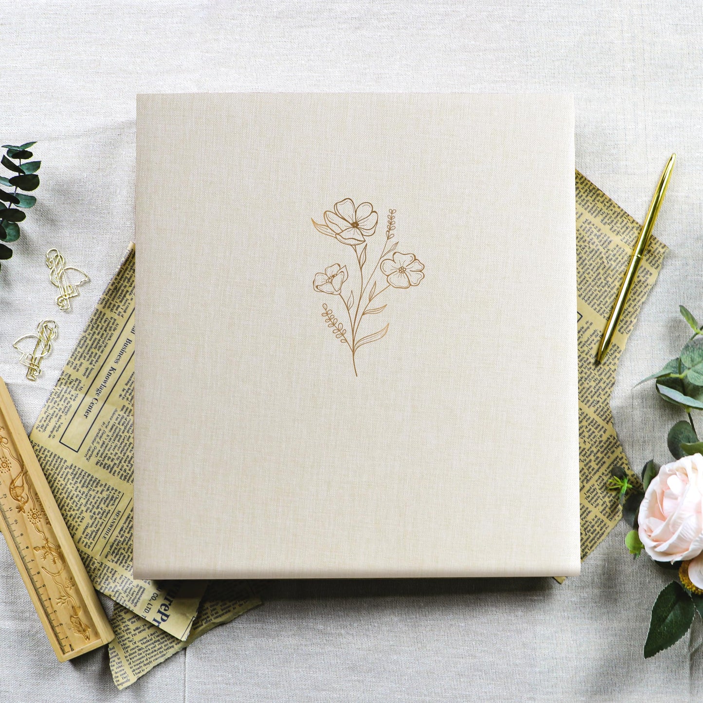 Holoary Photo Album 4x6 500 Photos 5 Pictures Per Page, 500 Pockets 4”x6” Picture Album, Linen Fabric Cover Big Picture Book for Photos, 4x6 Photo Albums for Family Weddings Travel Memories(Beige)