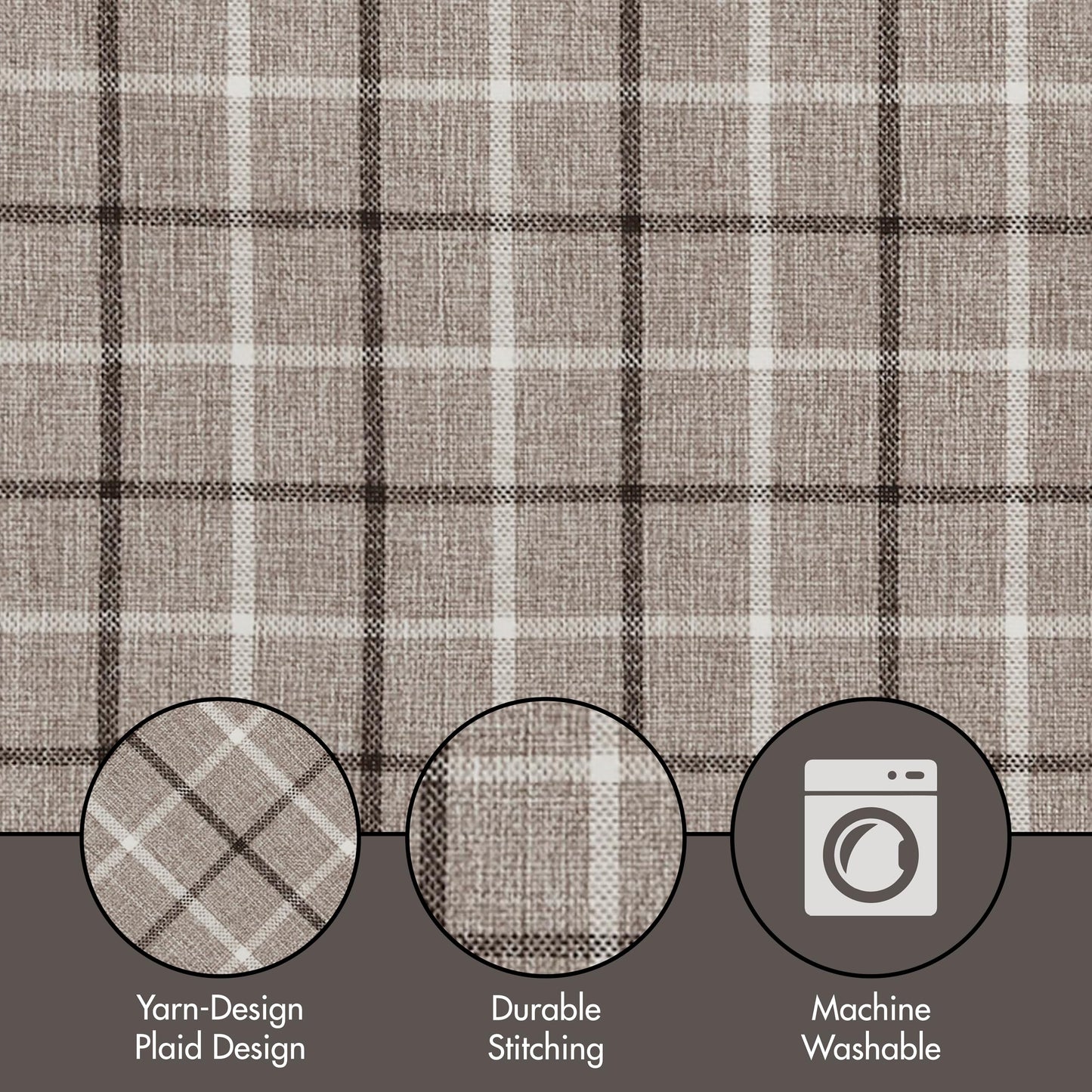 Madison Park Anaheim Cabin Plaid Curtain Window, Thermal Insulated Fleece Lining, Living Room Decor Room Darkening Drape for Bedroom, 1-Single Panel Pack, 50x95, Rod Pocket & Back Tab, Brown