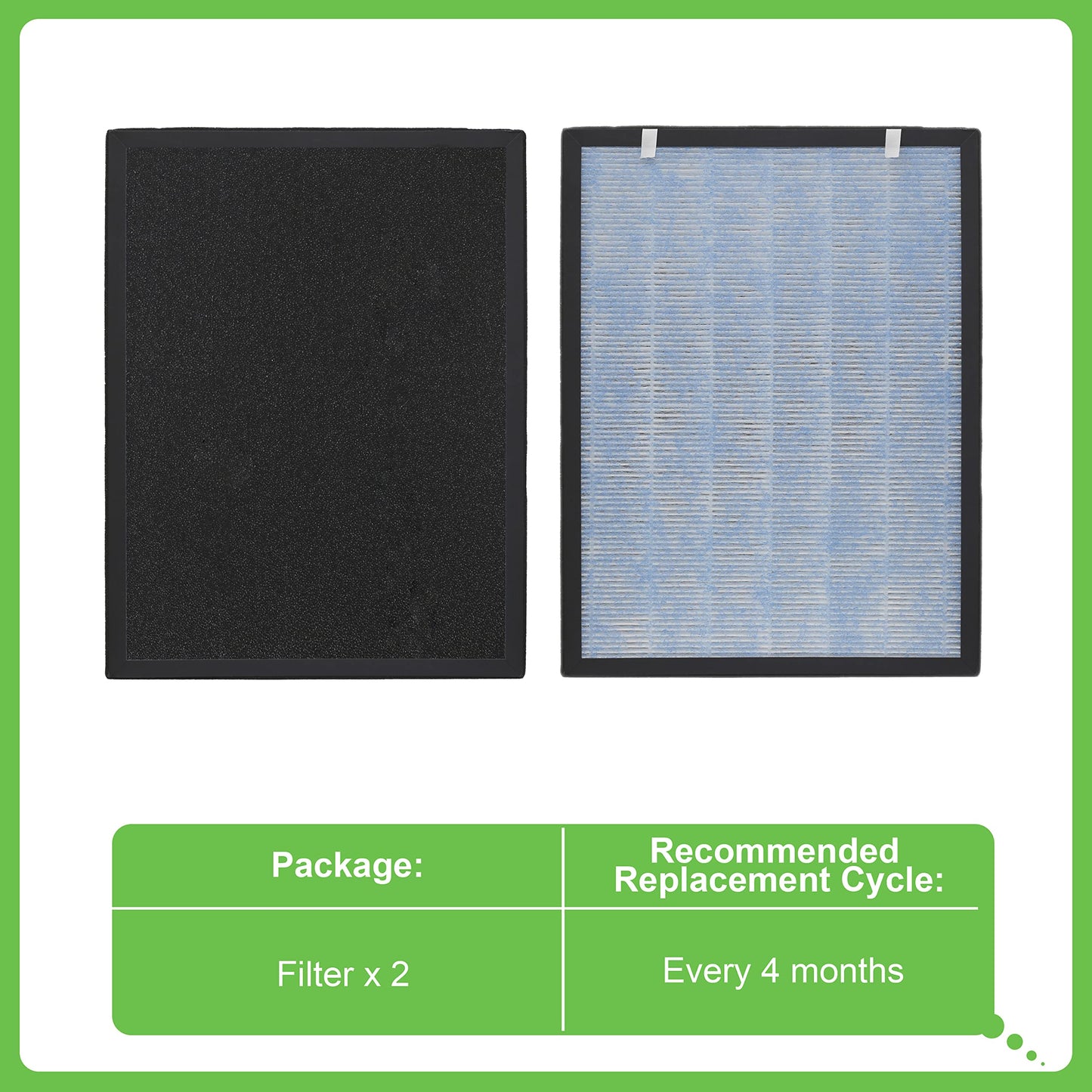Hichoryer HSP002 Replacement Filter, Compatible with HSP 002 Smart True HEPA Air Purifier 2.0,1 Pack
