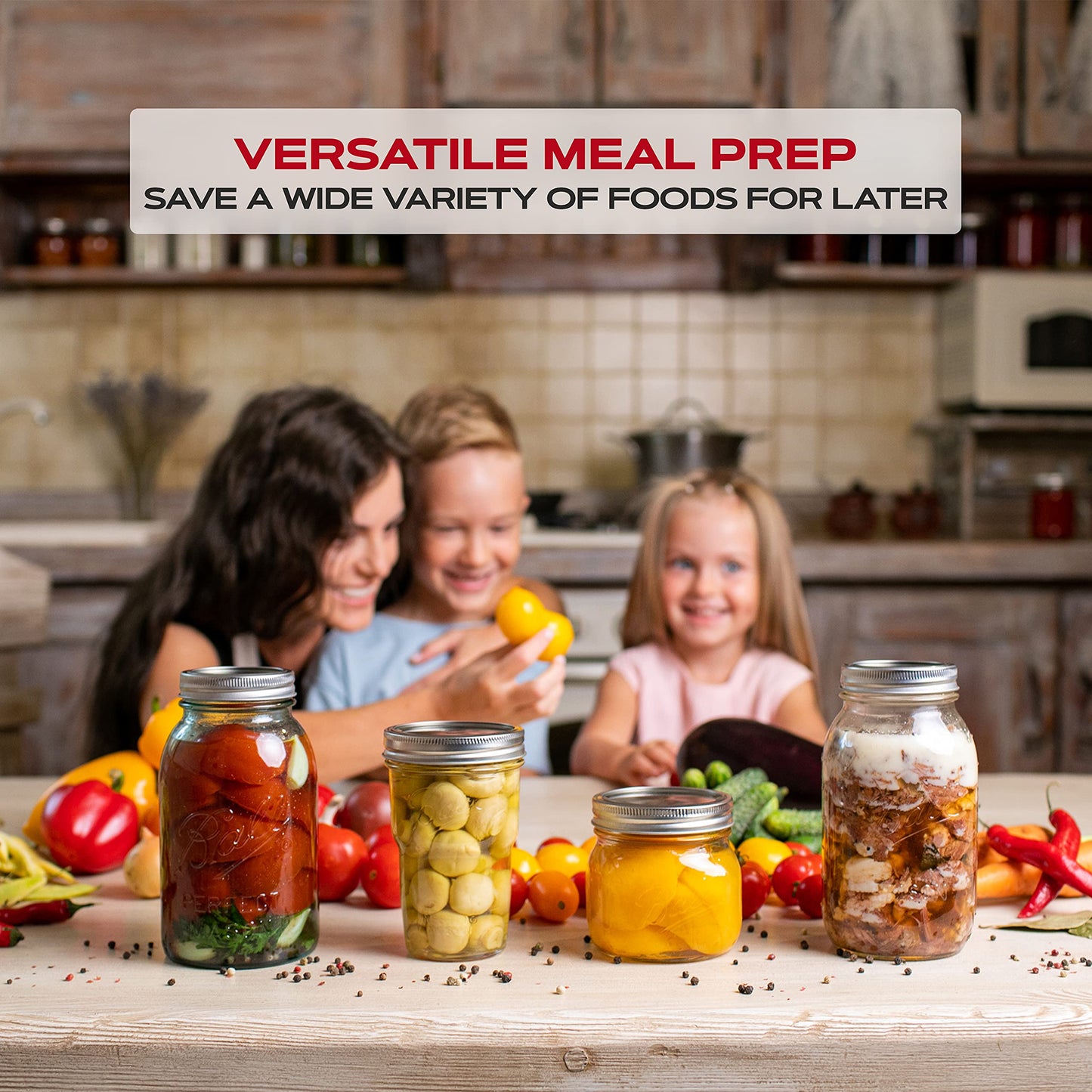FORJARS - Canning Lids Regular Mouth, 100-Pack – Create Airtight Seals on Mason Jars to Preserve Food for Meal Prep & Food Storage – 2.7 In. Steel Lids with Silicone Seals – Canning Supplies