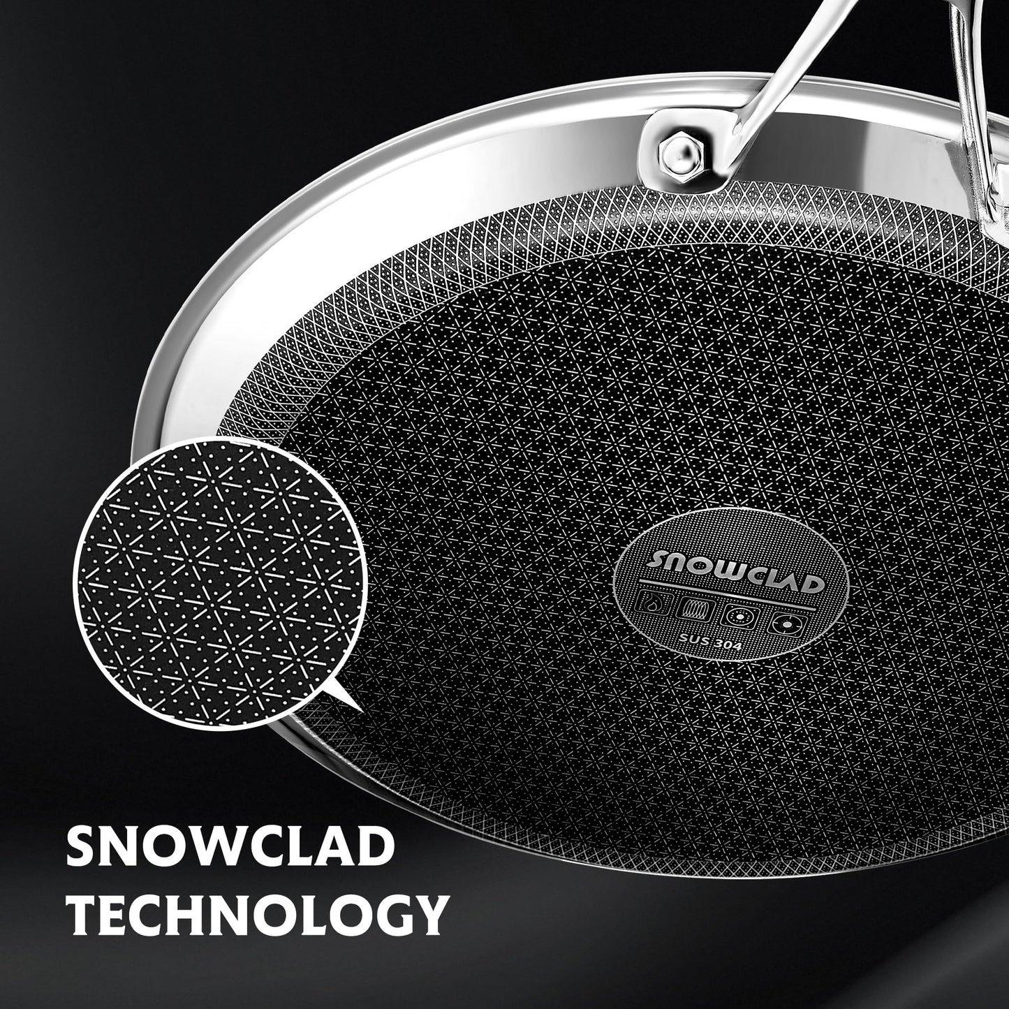 SNOWCLAD Crepe Pan,12 in Nonstick Crepe Pan, Stainless Steel Flat Skillet,Non Stick Dosa Tawa Comales Para Tortillas Pancake Pan,Dishwasher and Oven Safe Cookware,Induction Compatible, PFOA Free