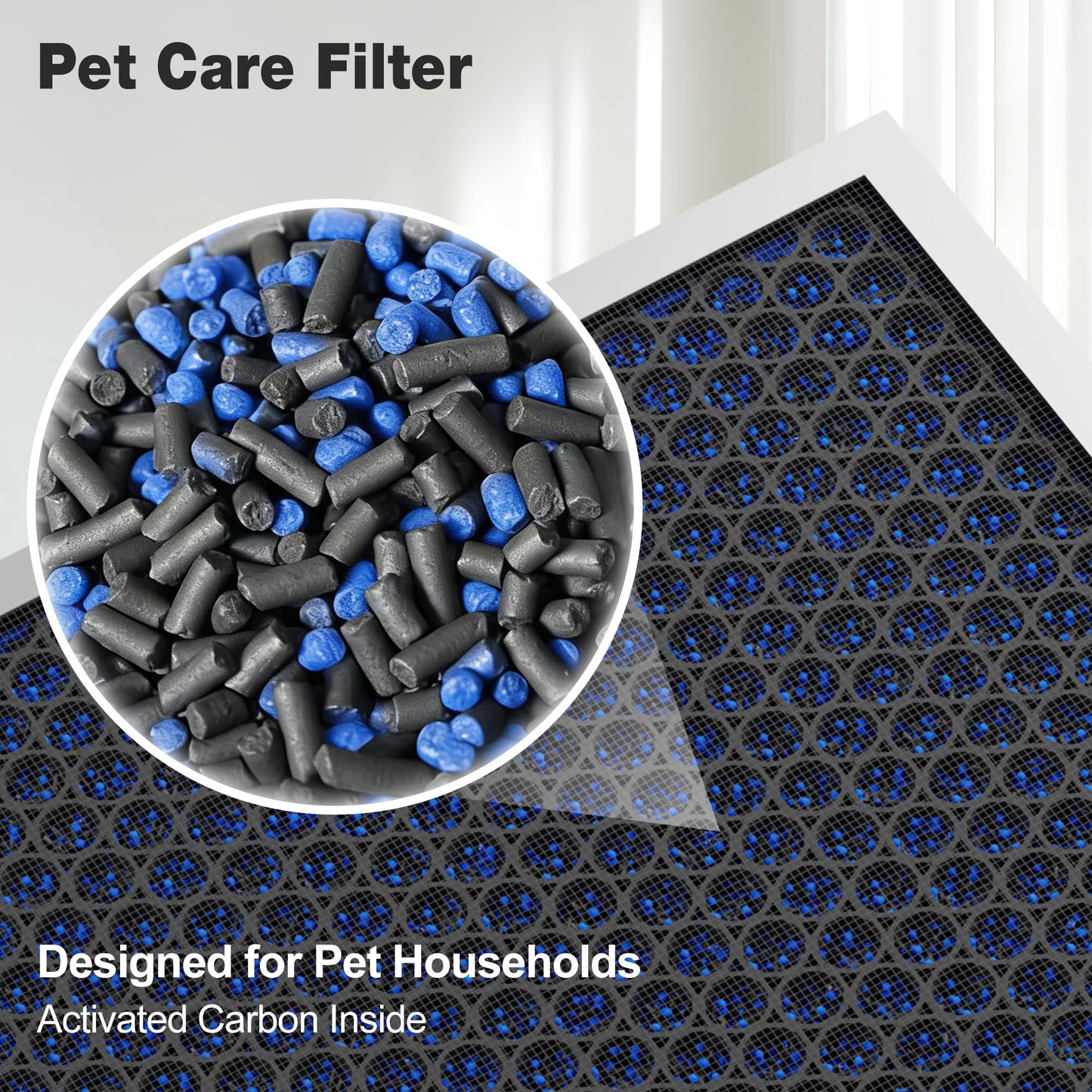 KNKA Genuine Air Purifier Replacement Filter for APH4000, 2-Pack HEPA & Activated Carbon Filters, Captures Pet Dander, Pet Odors, Allergens, Dust & Pollen, Pet Care Filter – Blue