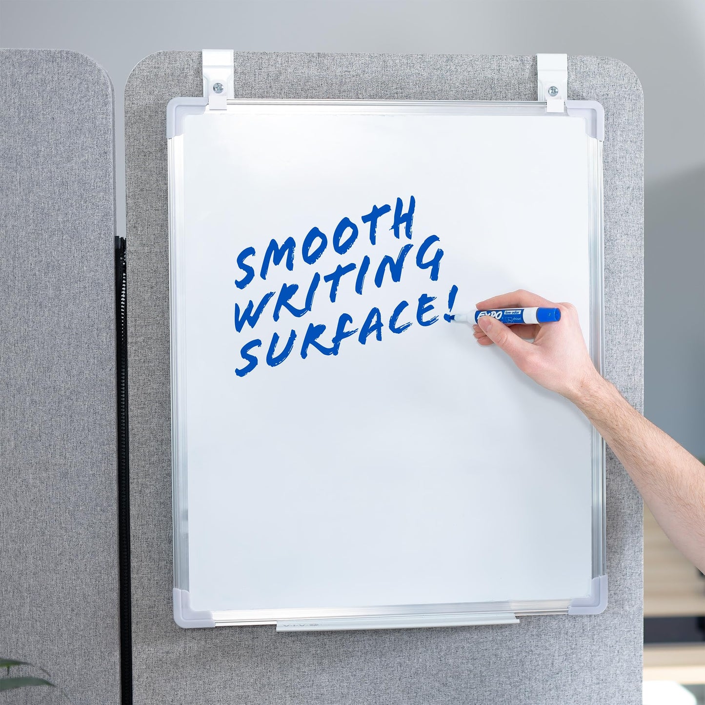 VIVO 24 x 20 inch Whiteboard with Metal Hook Mounting System for Door and Cubicle Wall Hanging, Dry Erase Board for Dorm, Home, or Office, PP-WB02