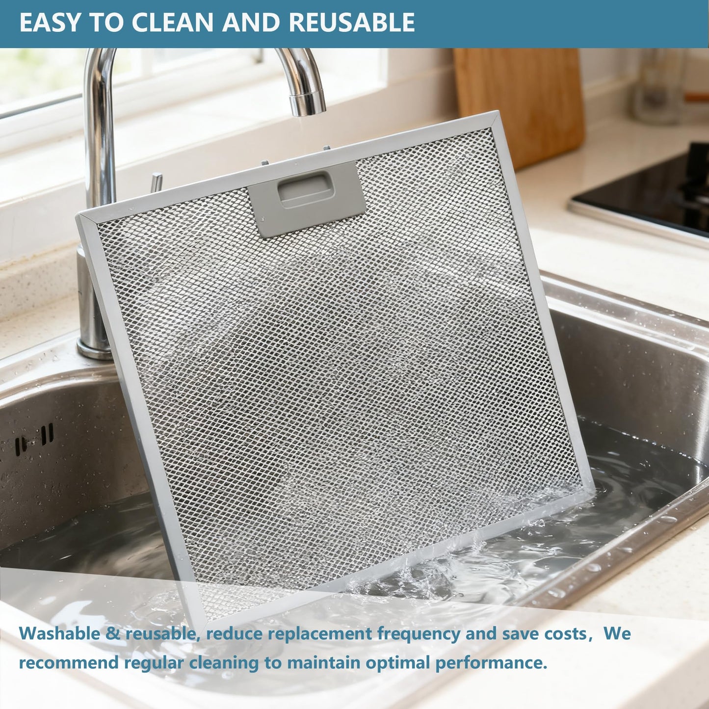 WB02X27207 Range Hood Grease Filter Vent Hood Aluminum Mesh Filter Compatible with GE JVX5300BJ1TS JVX5300DJ1WW JVX5300DJ1BB 13.75"x13.75" Replace 4463981 AP6039217 PS11771771 EAP11771771 2 Pack