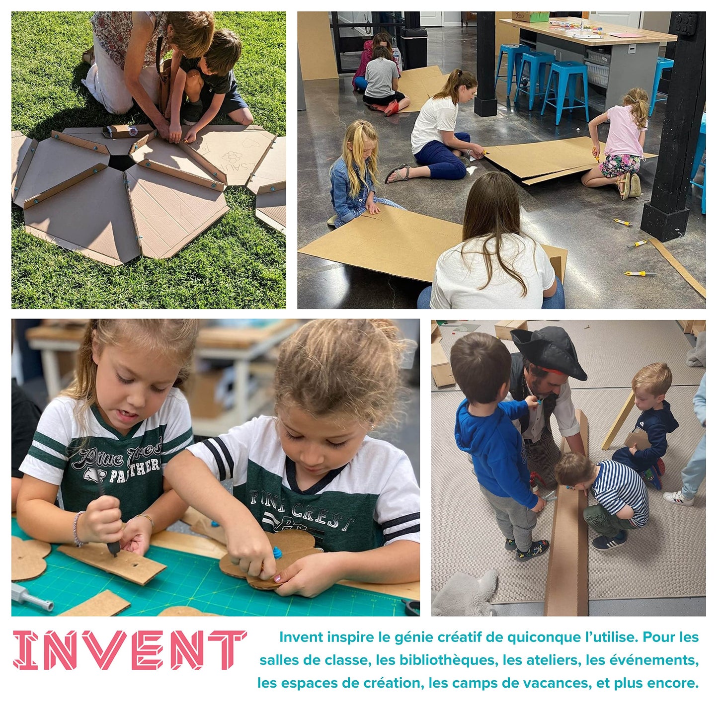 Makedo Invent | Upcycled Cardboard Construction Toolkit in Large Toolbox (360 Pieces) | STEM + STEAM Educational Toys for Classroom Learning | Resuable Tools for Boys and Girls Age 5+