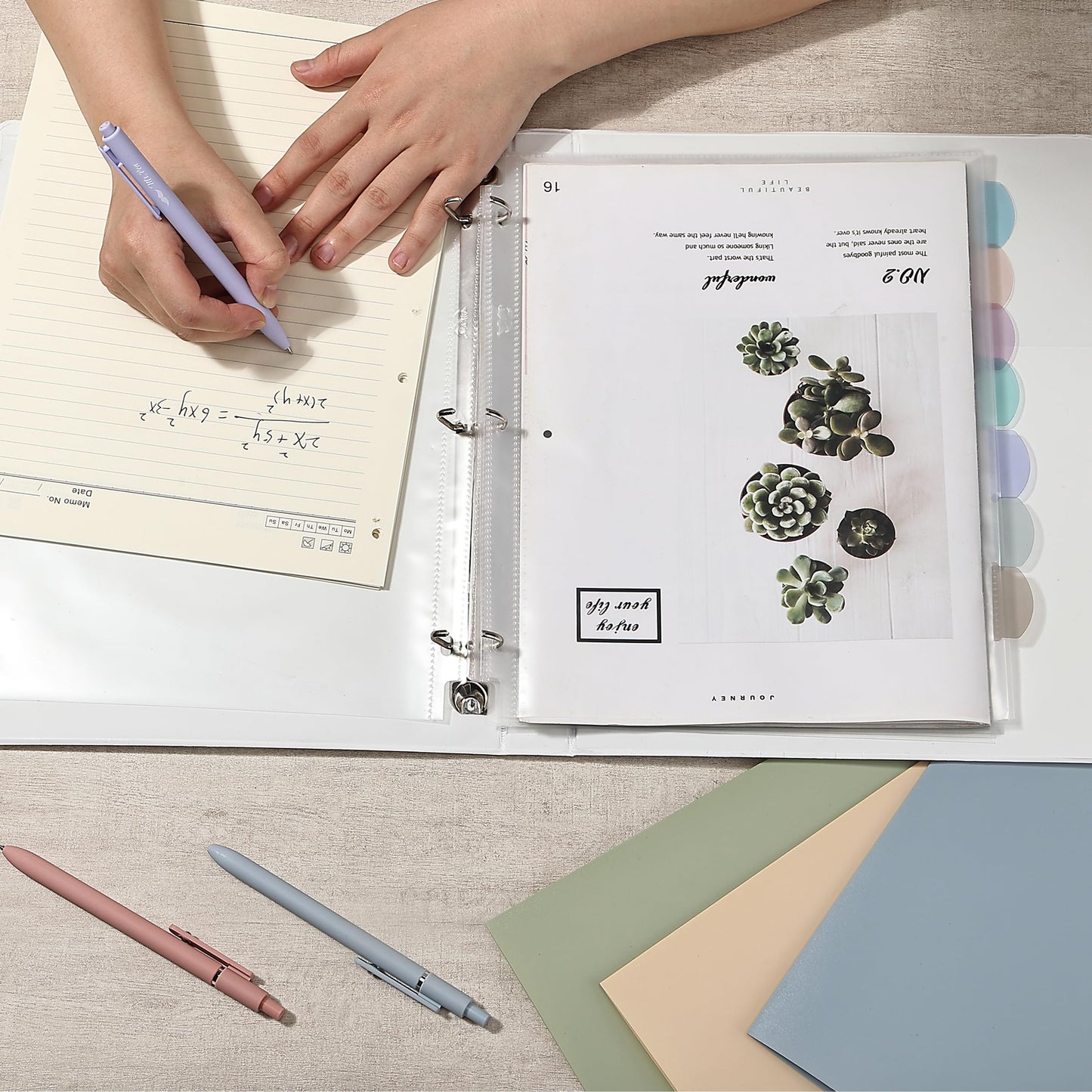 Mr. Pen- Clear Sheet Protectors with Tabs Bulk, 8.5x11 Inches, 8 Tabs, 32 Sets, Durable Clear Plastic Dividers for 3 Ring Binders, Insertable Index Page Divider with Multicolor Tabs