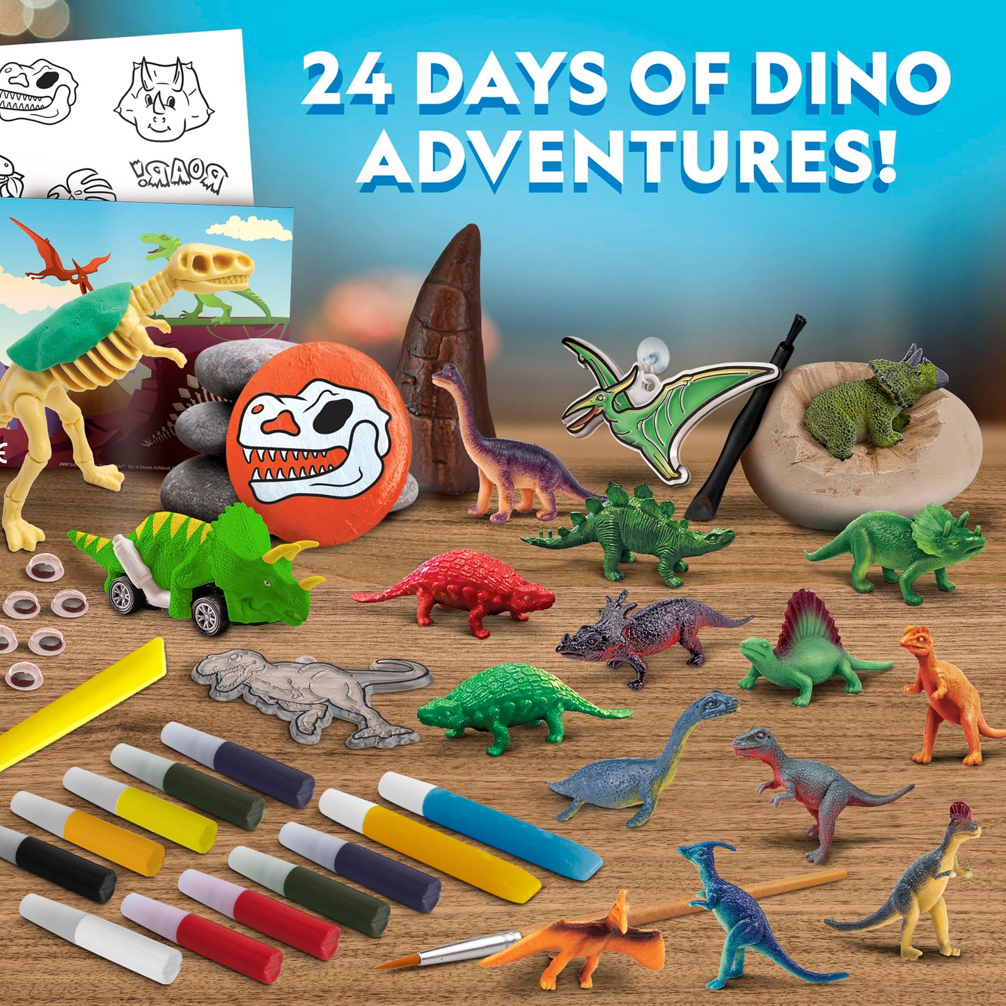 NATIONAL GEOGRAPHIC 2026 Dinosaur Advent Calendar - Countdown Calendar with 24 Dino Activities & Figures, Paint A Dinosaur Racer, Create a Clay T. Rex, Excavate a Dino Tooth Replica & More