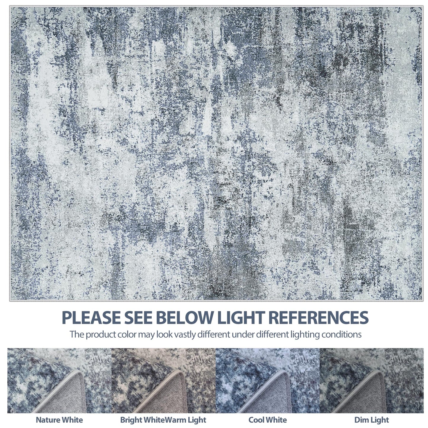 5x7 Area Rugs for Living Room Rug Washable: Abstract Tumble Large Rug for Dining Room Bedroom Carpet Non Slip 5 by 7 Indoor Modern Nursery Home Office Alfombras para Salas Modernas Blue Grey