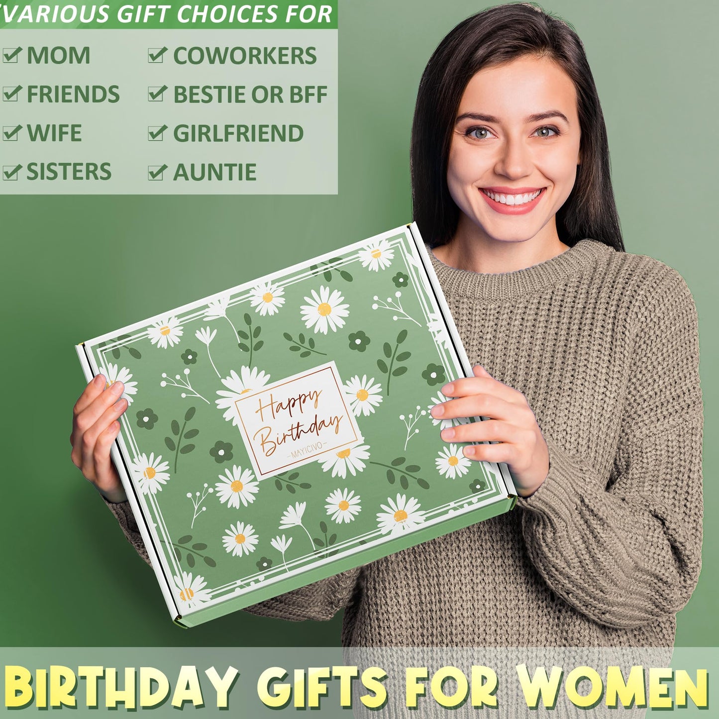 Birthday Gifts for Women Friendship, Unique Happy Birthday Gifts Basket for Mom Her Best Friend Sister Wife Girlfriend Coworker, Luxury Self Care Box Vanilla Coconut Relaxing Spa Gifts Set w/Blanket