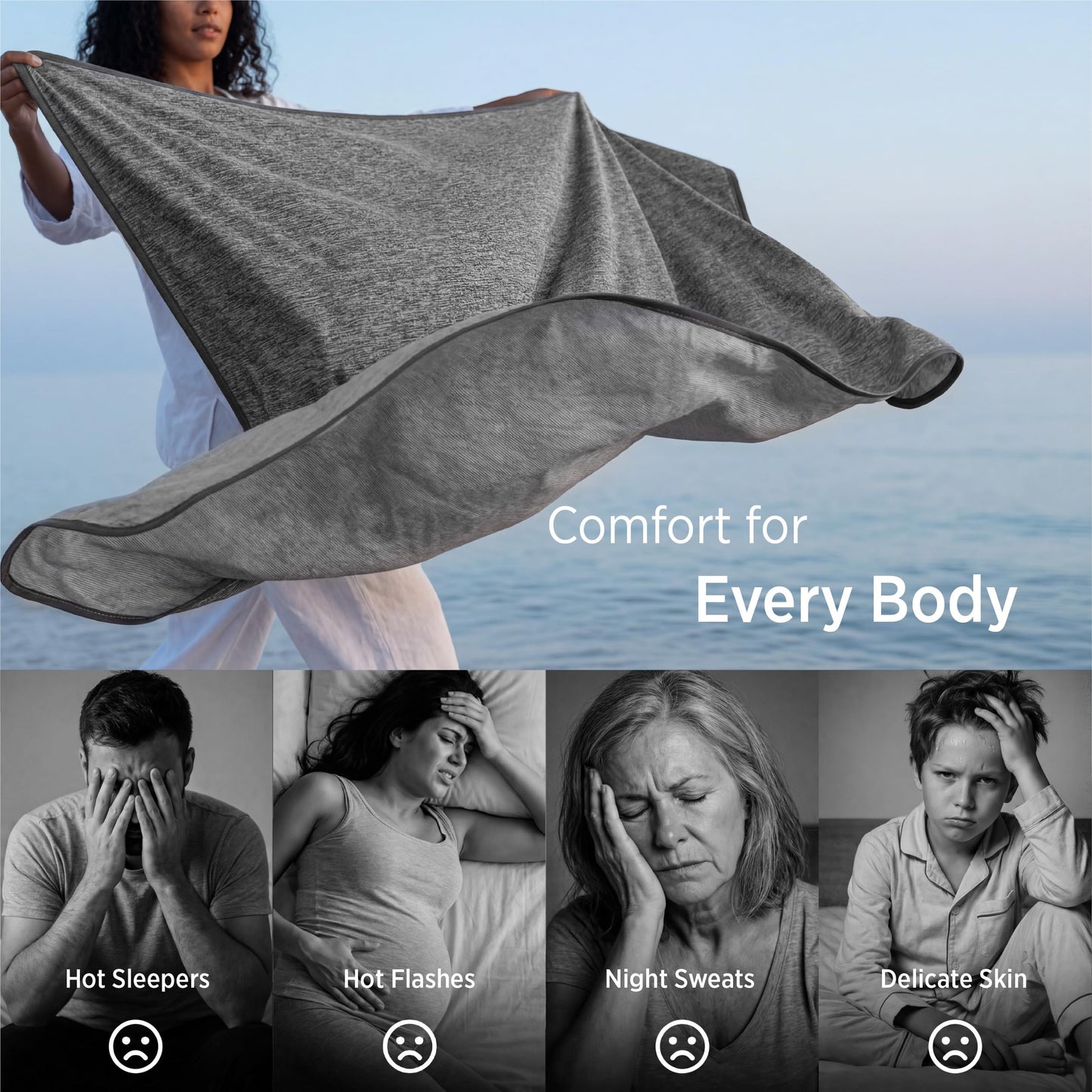 Bedsure Silky Soft Cooling Blanket for Hot Sleepers, Cold Summer Throw Blanket for Couch, Breathable Bed Cooling Throw for Night Sweats, Lightweight Thin Bedding with Rayon Derived from Bamboo, 50x70