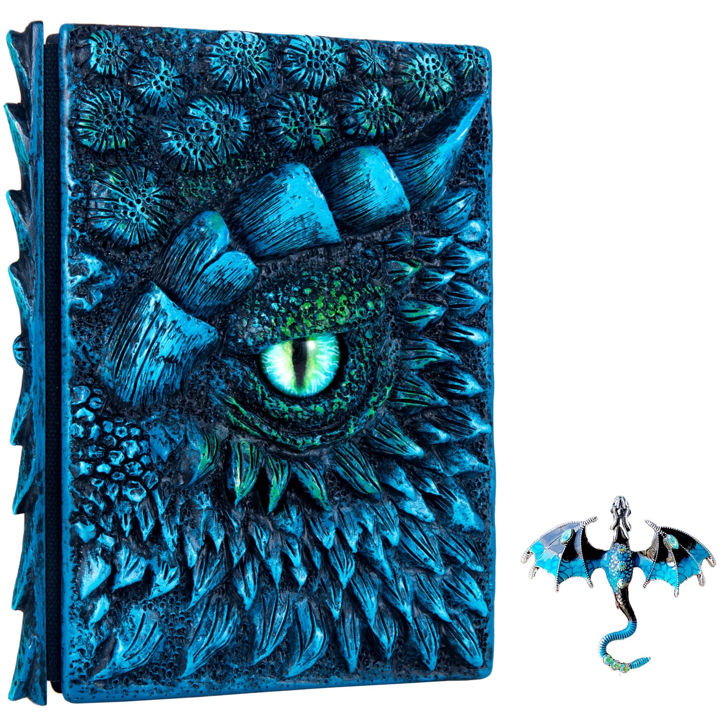 3D Dragon Eye Embossed Journal,Resin Engraving Notebook,Dnd notebook for Dragon Lovers ，Blank Paper,Hardcover Travel Notepad for Writing,Sketchbook,Collection,Gift,Decoration A4 and A5 Size (A5-Blue