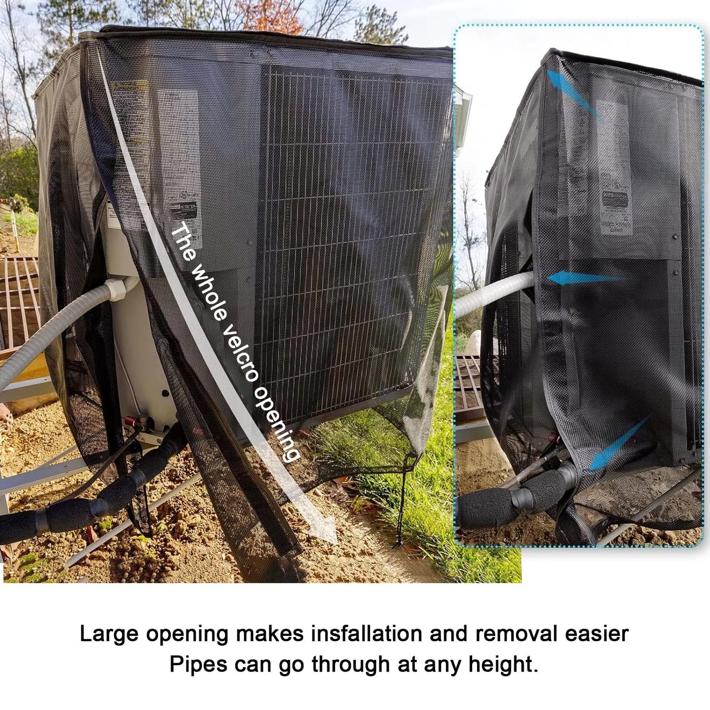 Air Conditioner Covers for Outside with 600D Detachable Breathable Waterproof Top, Winter AC Unit Covers Outdoor Against Cottonwood, Leaves, Snow (36"L x 36"W x 40"H)