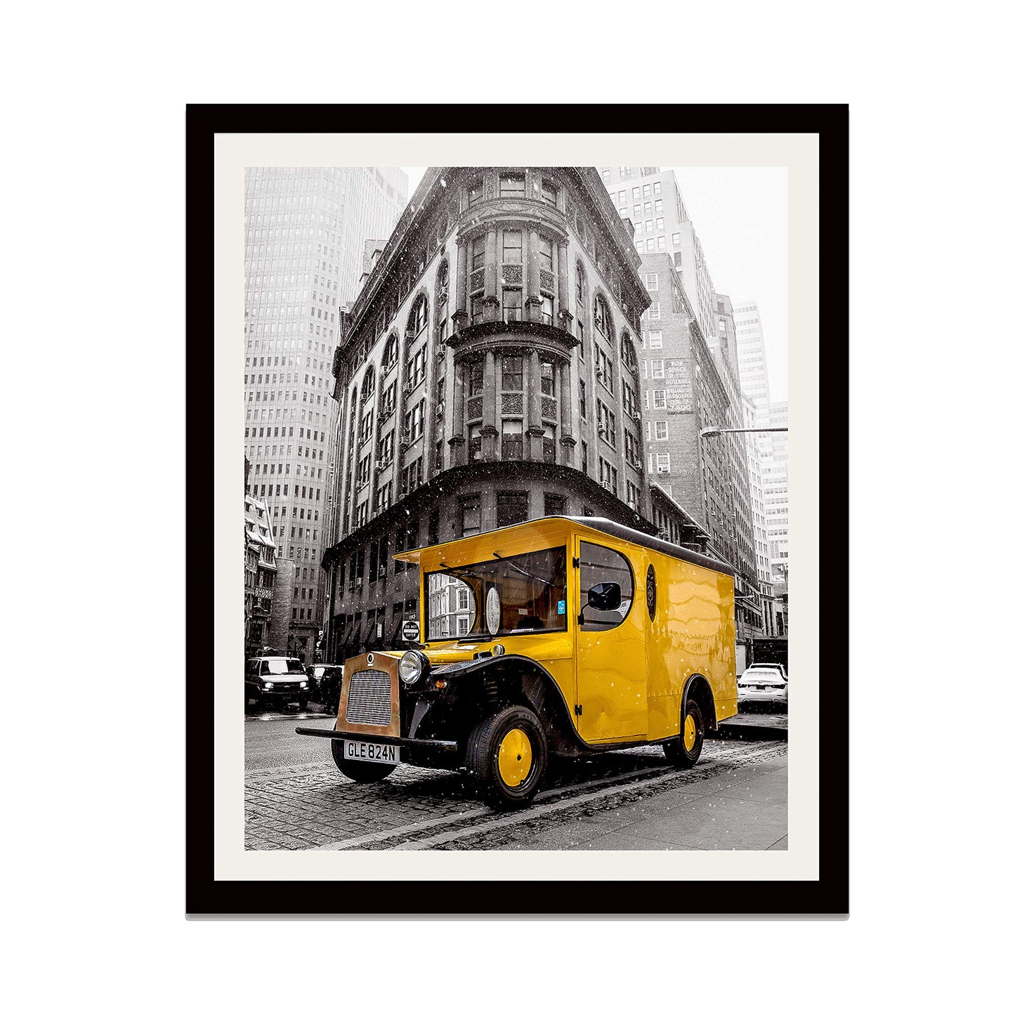 Art Emotion 20x24 Black Solid Wood Handmade Finishing seamless surface Picture Frame | Real Tempered Glass | Matted to 16x20 | Fits 20x24 Poster or 16x20 Photo | Wall Mounting Hardware Included
