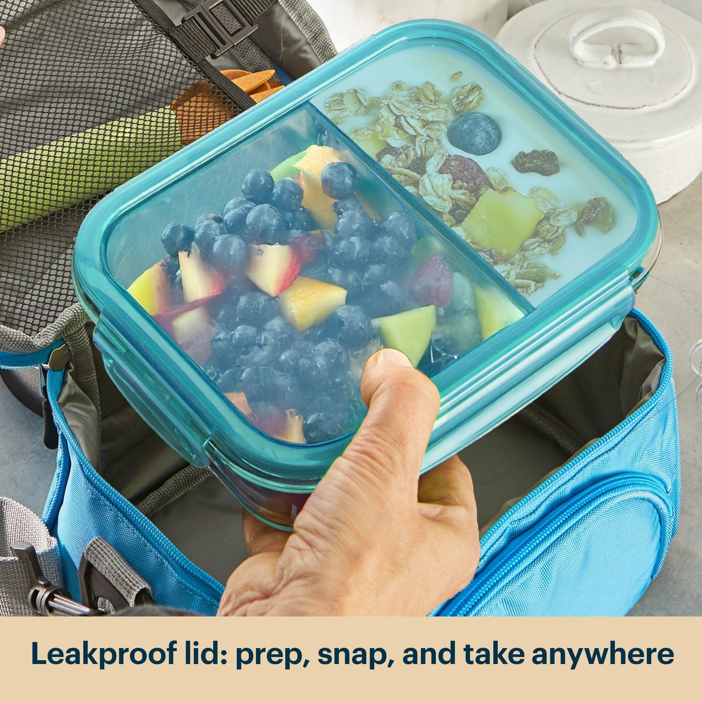 Pyrex Glass MealBox (5-Pack, 4 Cup) Divided Compartments with Locking Lids, For Meal Prepping and Portioning, BPA Free Microwave Dishwasher Safe