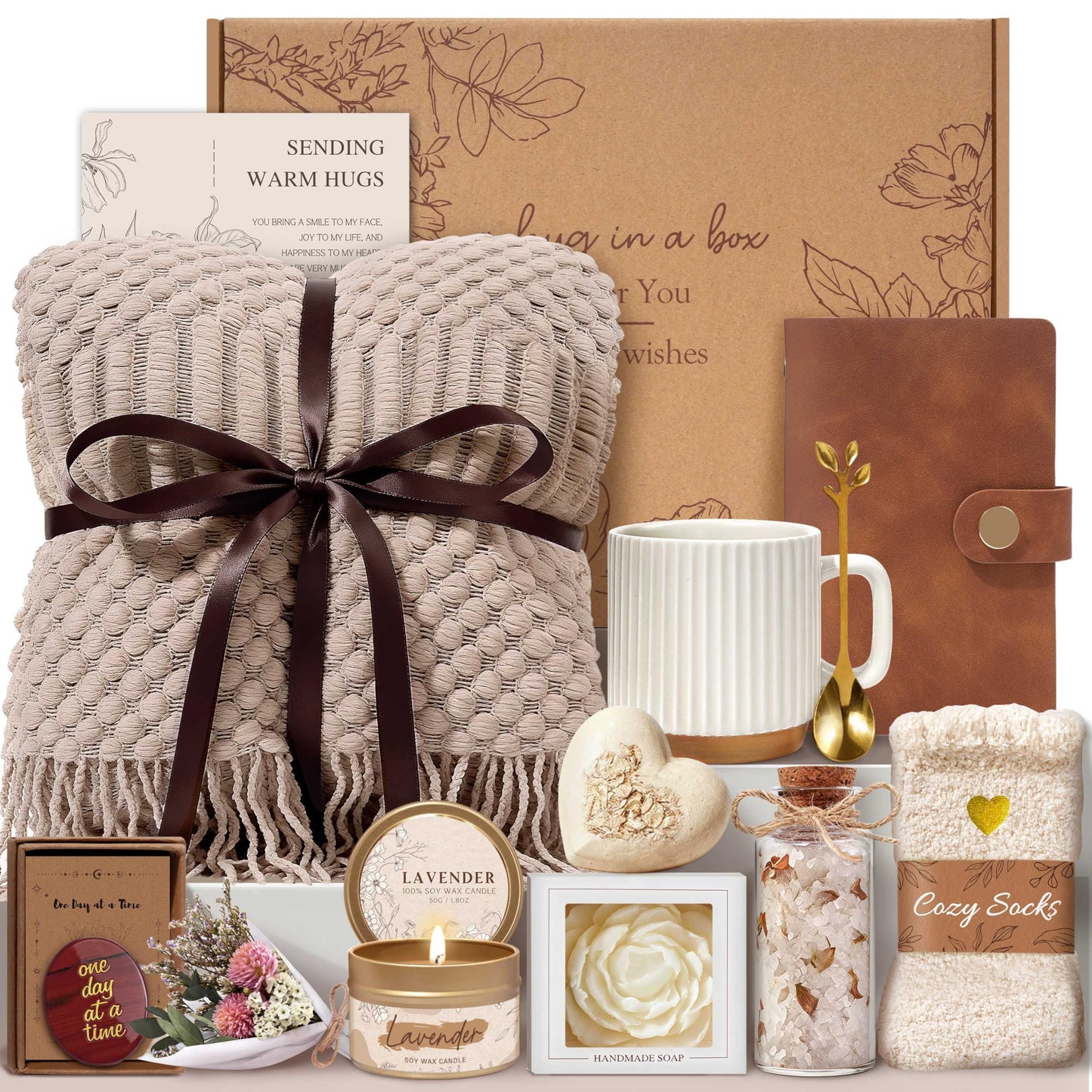 Mothers Day Birthday Gifts for Women, Self Care Gifts Get Well Soon Gift Baskets for Women, Spa Care Package After Surgery Inspirational Thinking of You Sympathy Gifts for Mom Her Wife Sister Friend