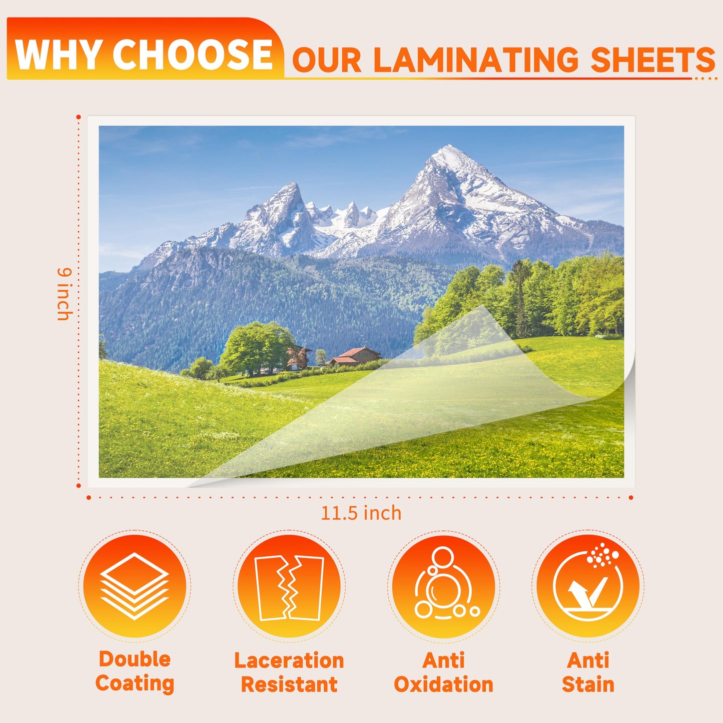 pmybupo 600 Pack 3 Mil Thermal Laminating Pouches,Ultra Clear,9x11.5 Inches Laminating Sheets, for Letter Size, Glossy,Heat Seal, Office School Supplies