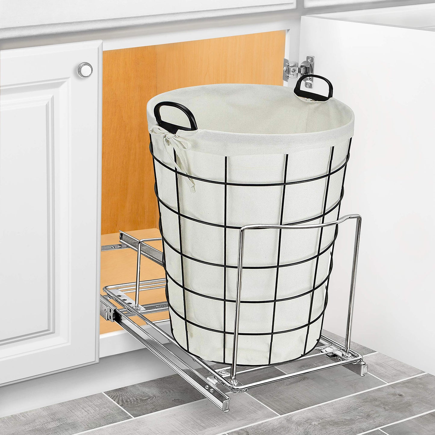 LYNK PROFESSIONAL® Pull-Out Trash Can Drawer – Sliding Organizer for Kitchen Cabinet or Under-Sink Use – Heavy Duty Storage Rack (Bin Not Included)