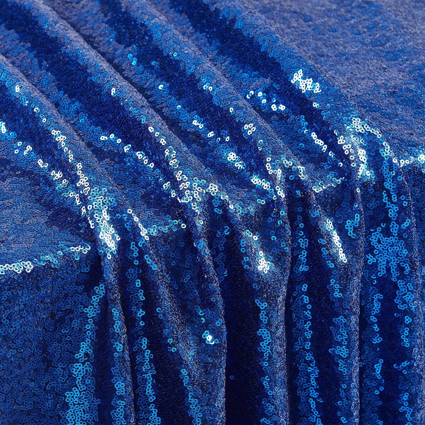 B-COOL Rectangle Tablecloth Blue Sequin Tablecloth Glitter Fabric 6ft Long Table Cloth for Wedding Party Dining Banquet Independence Day Tablecloths Decoration, 60x102 inch