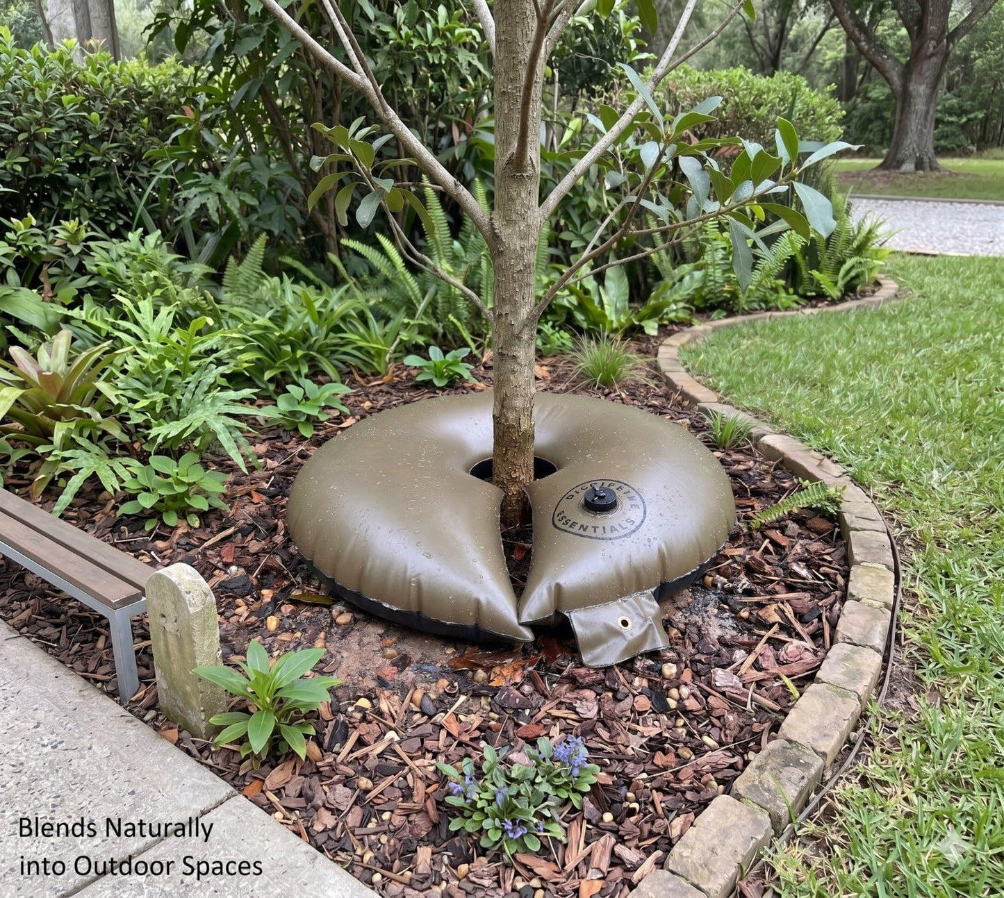 12+ Hours Slow Release Ring-Style Tree Watering Bag - 15 Gallon Watering Ring for Trees, Discipline Essentials (2 Pack, Brown/Black)