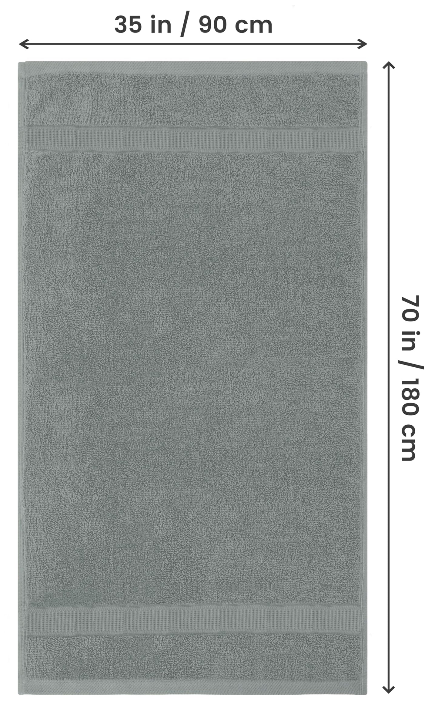 Utopia Towels Luxurious Jumbo Bath Sheet 2 Piece, 600 GSM, 35 by 70 Inches, 100% Ring Spun Cotton, Highly Absorbent and Quick Dry Extra Large Bath Towel, Super Soft Towel, Cool Grey