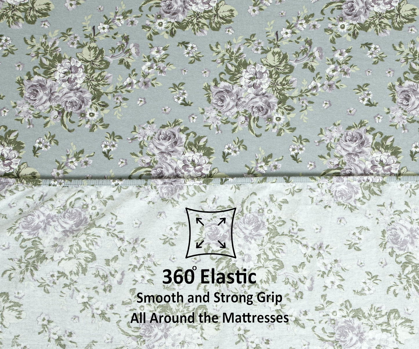 Bliss Casa 4 Piece 100% Cotton Flannel Sheets Queen Size Bed Set - Warm & Extra Soft - Deep Pockets, Breathable, All Seasons Comfy - Double Brushed Bed Sheet (Blossom)