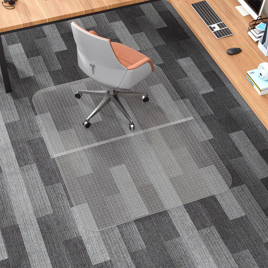 Tonaus Office Chair Mat for Carpet - 48"×36" Foldable Carpet Chair Mat - Transparent 2.2mm Thick Floor Protection with Non-Slip Studded for Low Pile Carpets Shiped Flat
