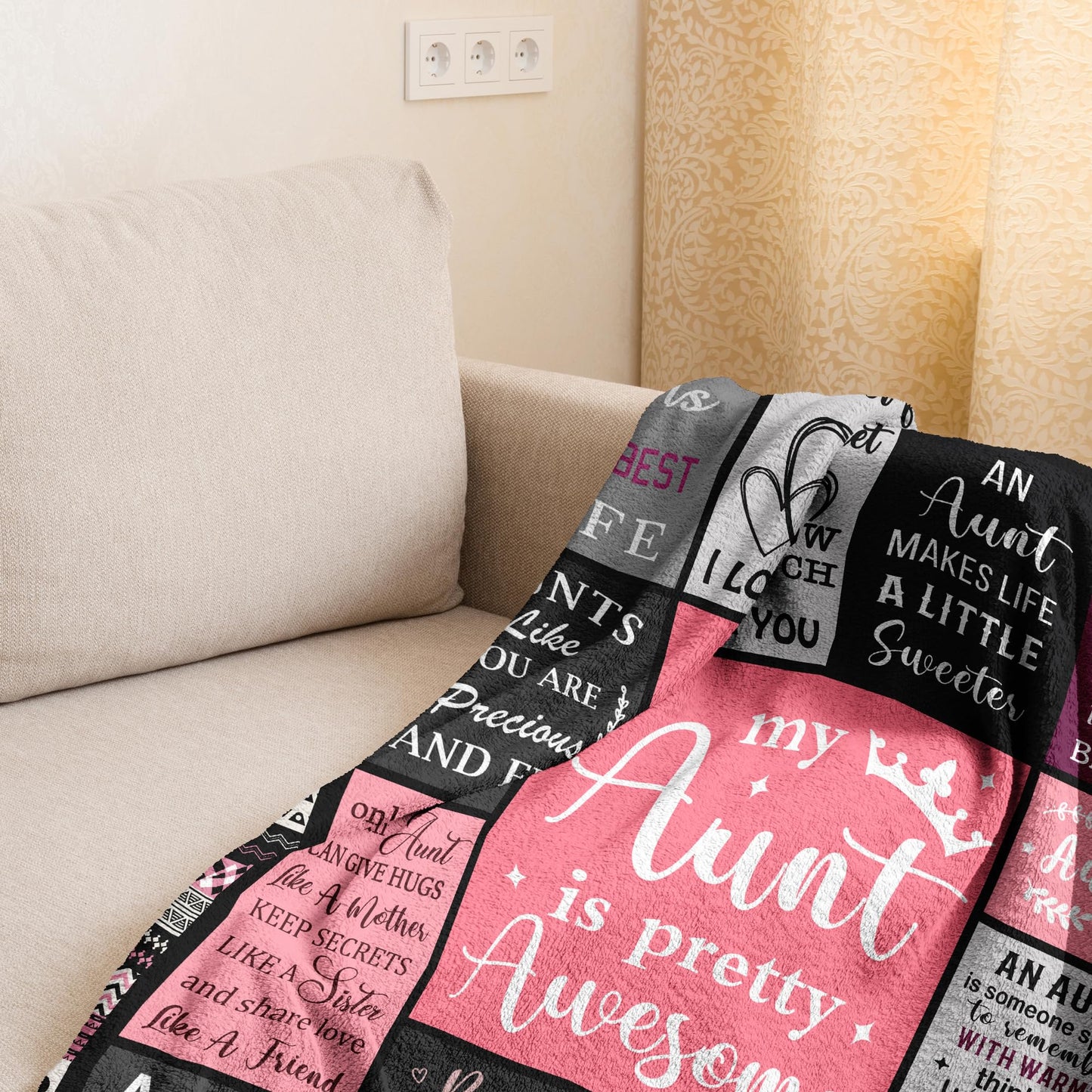 Ruvinzo Aunt Gifts, Auntie Gift Ideas, Best Aunt Ever Christmas Birthday Gifts, Gift for Aunts from Niece Nephew, Best Auntie Birthday Presents, Aunts Valentines Mothers Day Christmas Blanket 60"x50"
