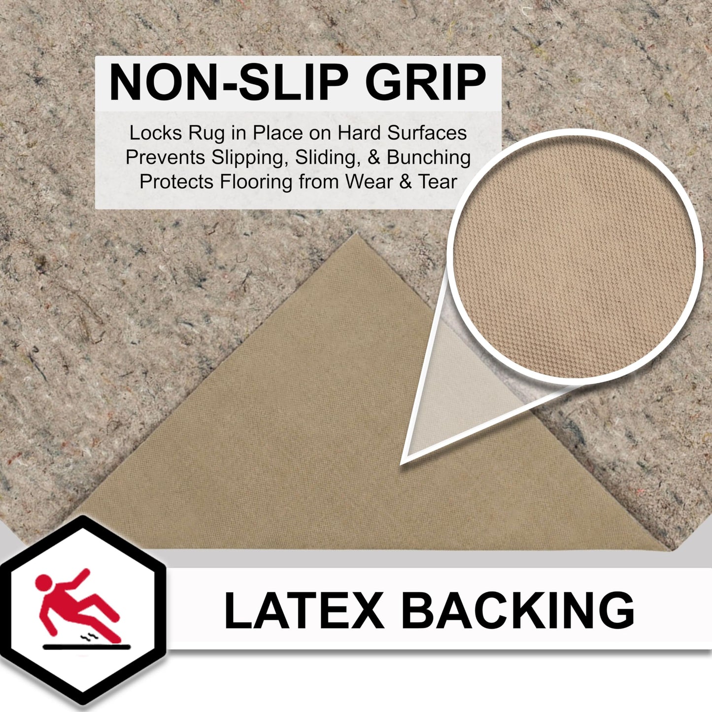 Mohawk Home Non Slip Rug Pad 4' x 6' (Rectangular)- 1/4" Thick Felt + Latex Rubber Gripper - Dual Surface Cushion for Hardwood, Carpet, Tile Floors, Made in USA