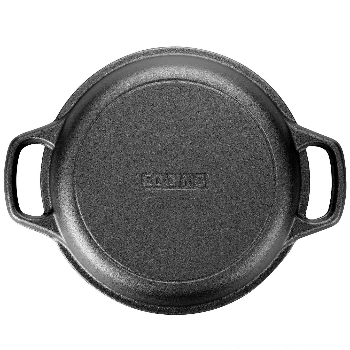 EDGING CASTING Pre-Seasoned Cast Iron Dutch Oven Pot with Skillet Lid Cooking Pan, 2-in-1 Sourdough Bread Baking Pan with Proofing Basket and Baking Supplies, 5QT