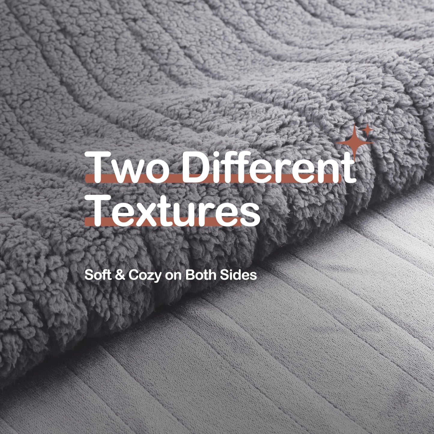 Electric Heated Blanket Full 72"x84"- 5 Heat & 10H Auto-Off, ETL Certified, Microplush Flannel & Sherpa, Same Color Both Sides, Machine Washable, Overheat Protection, Gifts for Home/Bedroom/Sofa, Gray